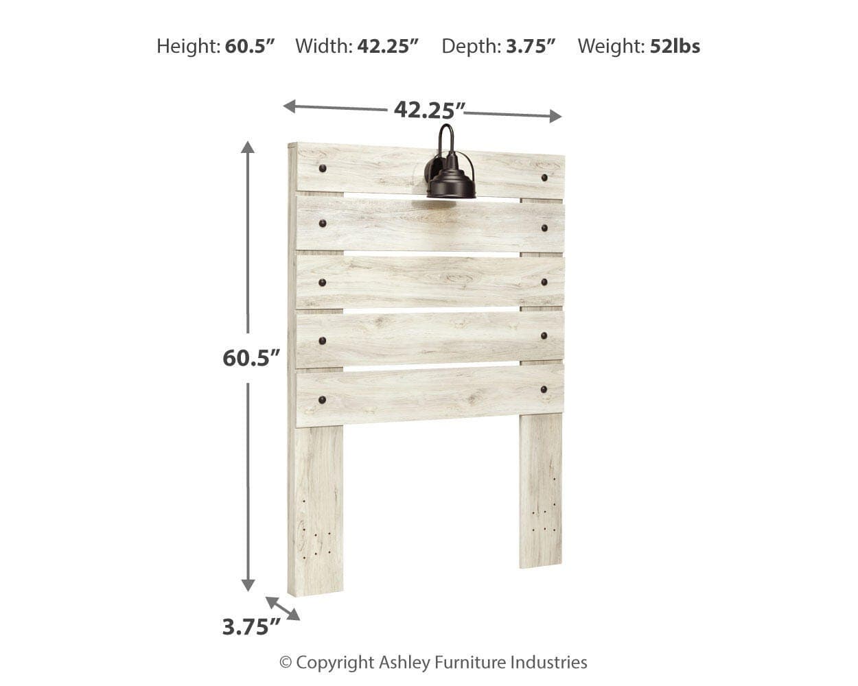 Cambeck Twin Panel Headboard — White — view 4
