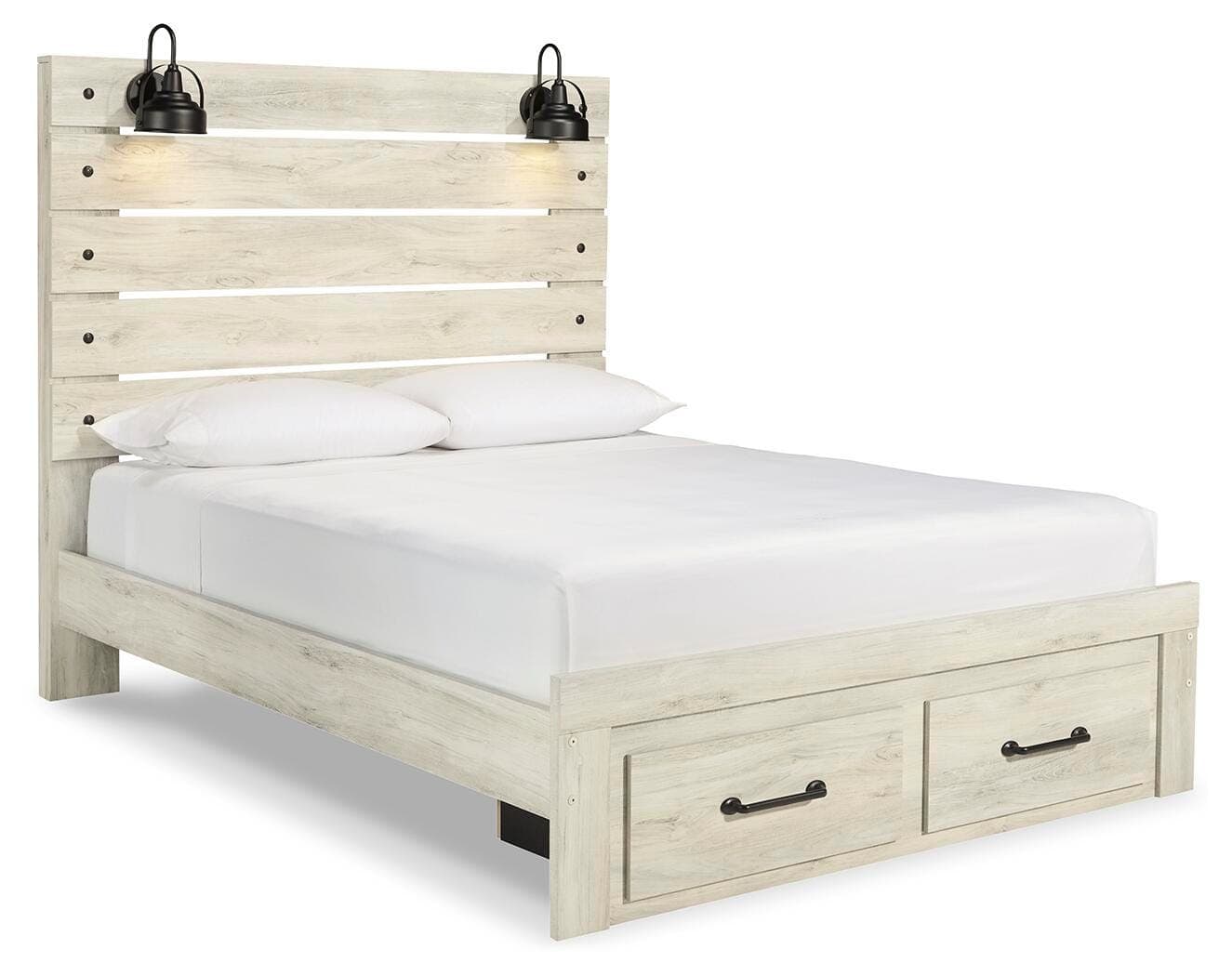 Cambeck Queen Panel Storage Bed — White — Elite Furniture Cincinnati