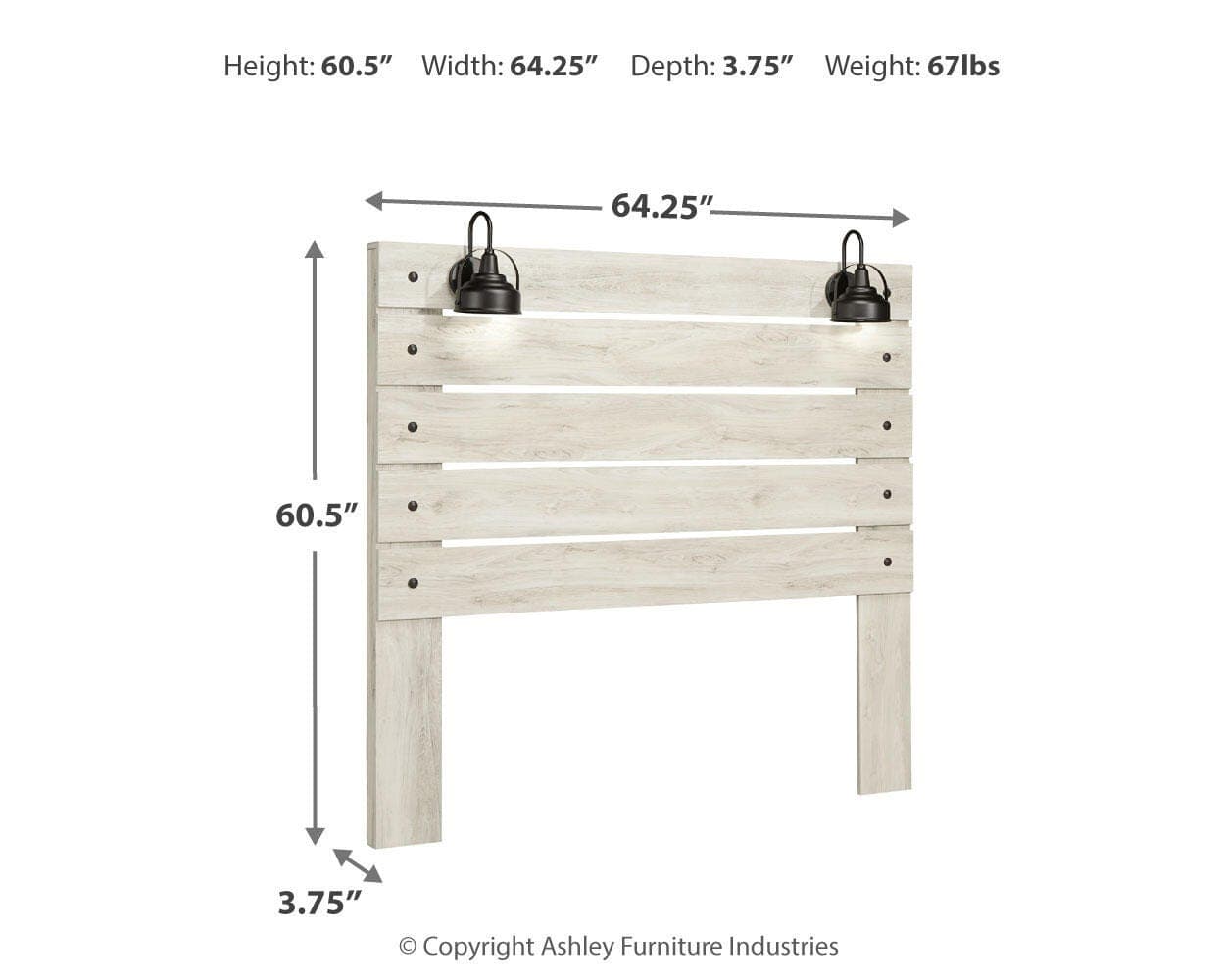 Cambeck Queen Panel Headboard — White — view 4