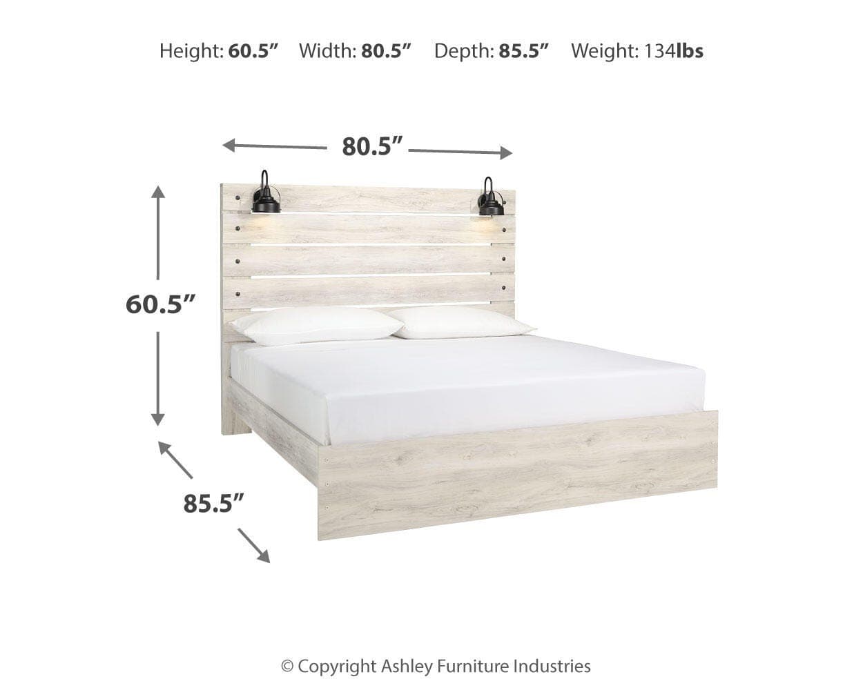 Cambeck King Panel Bed — White — view 4