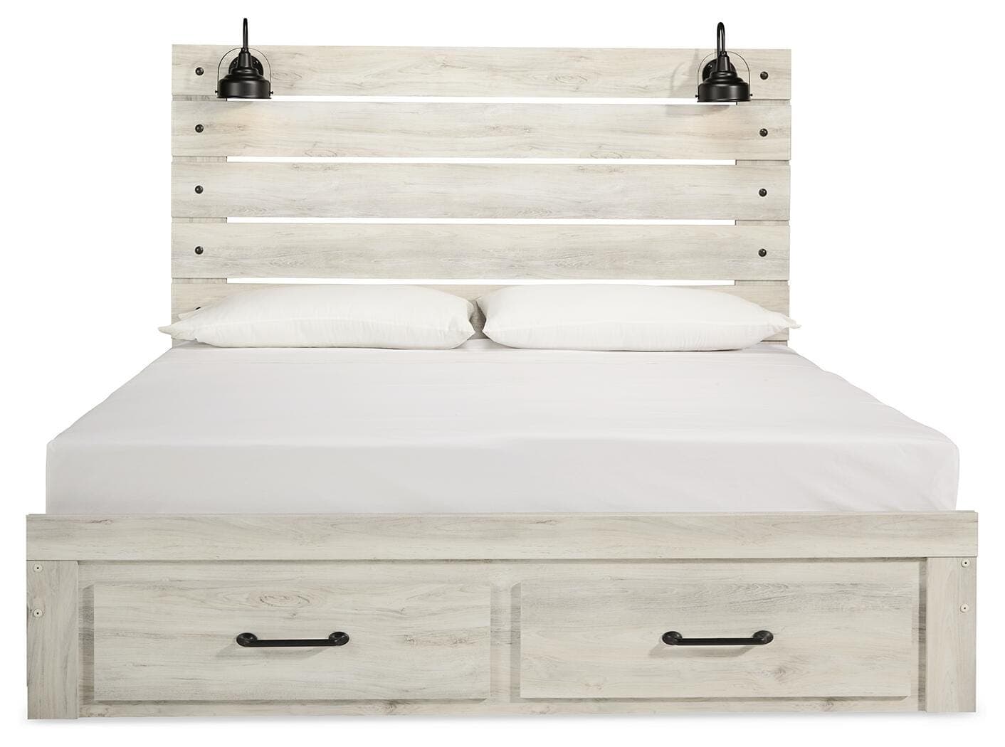 Cambeck King Panel Storage Bed — White — view 3