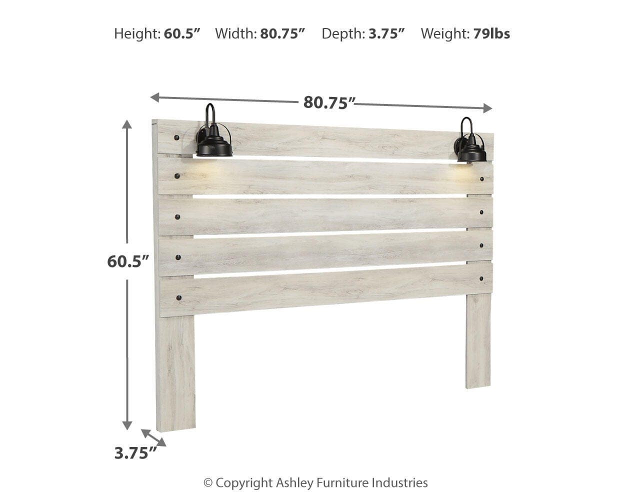 Cambeck King Panel Headboard — White — view 4