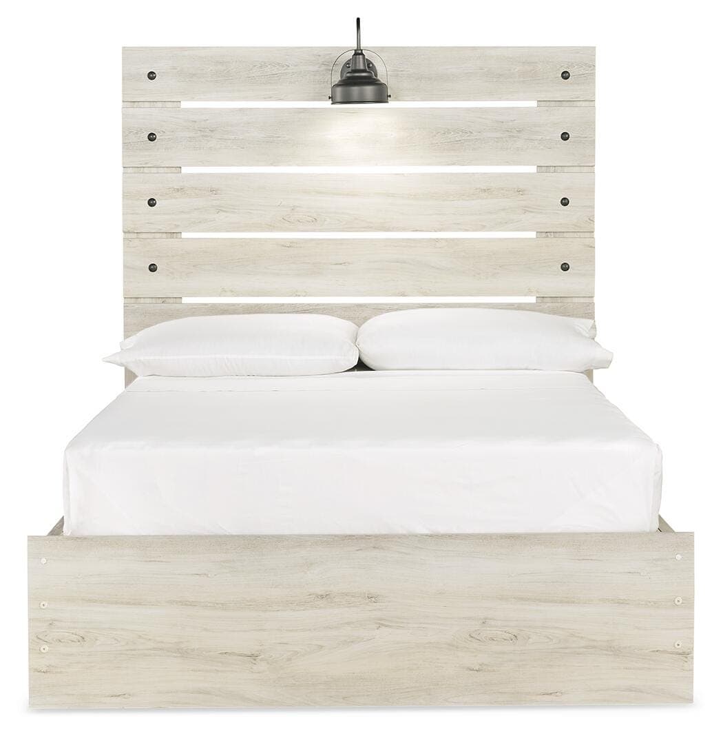 Cambeck Full Panel Bed with 4 Storage Drawers — White — view 3