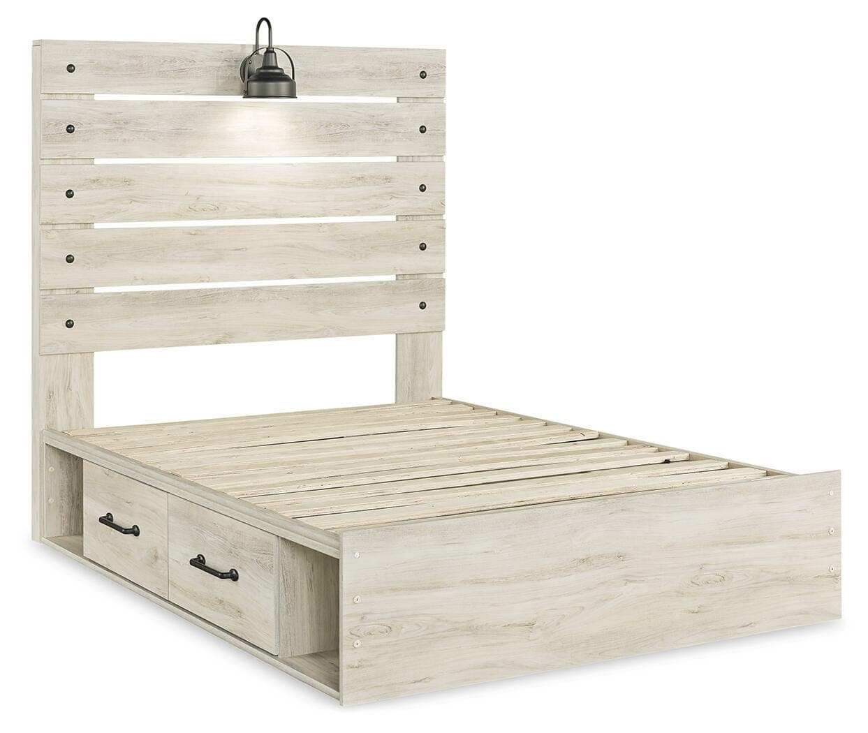 Cambeck Full Panel Bed with 4 Storage Drawers — White — view 6