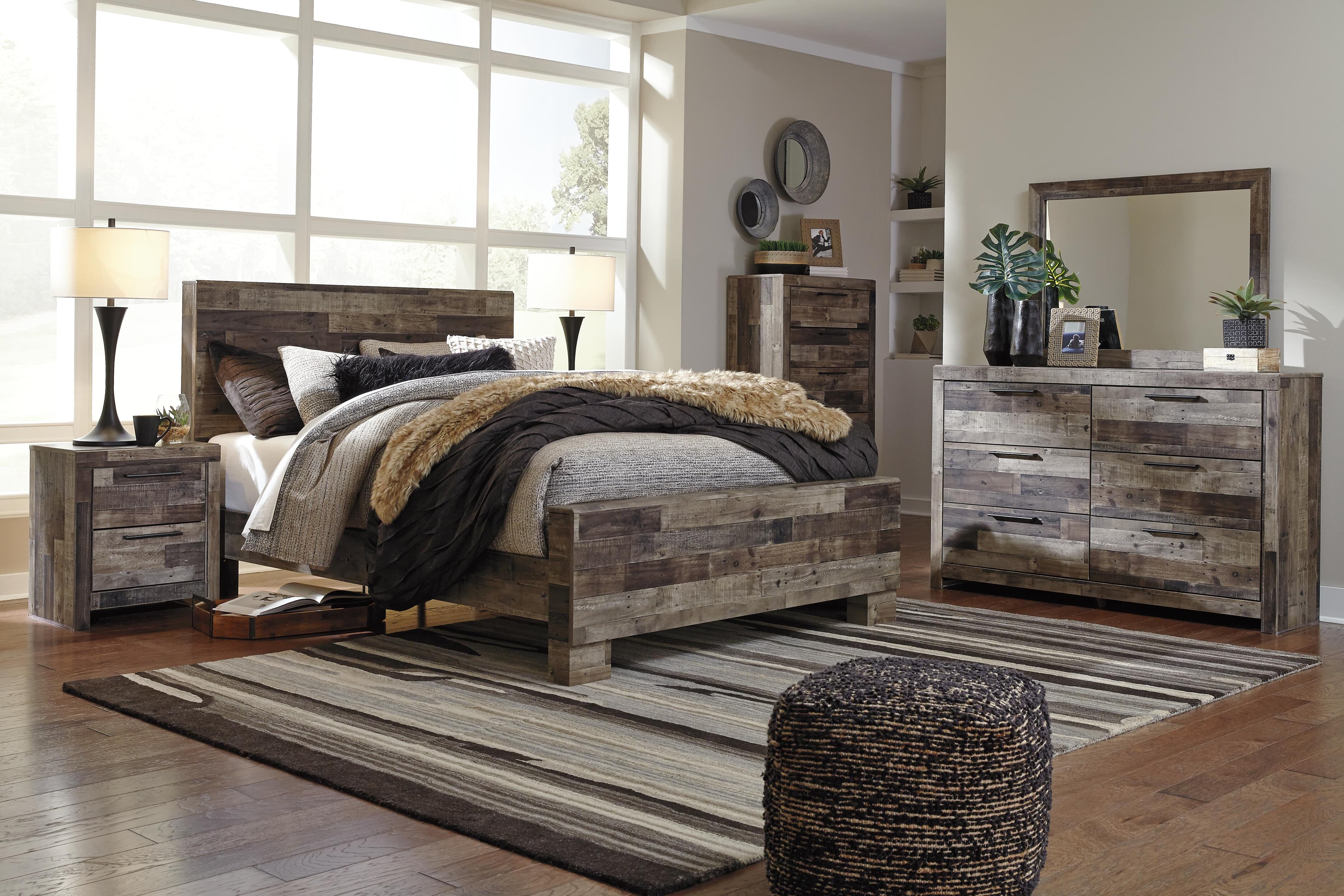 Derekson Dresser and Mirror — Black/Gray & Brown/Beige — view 3