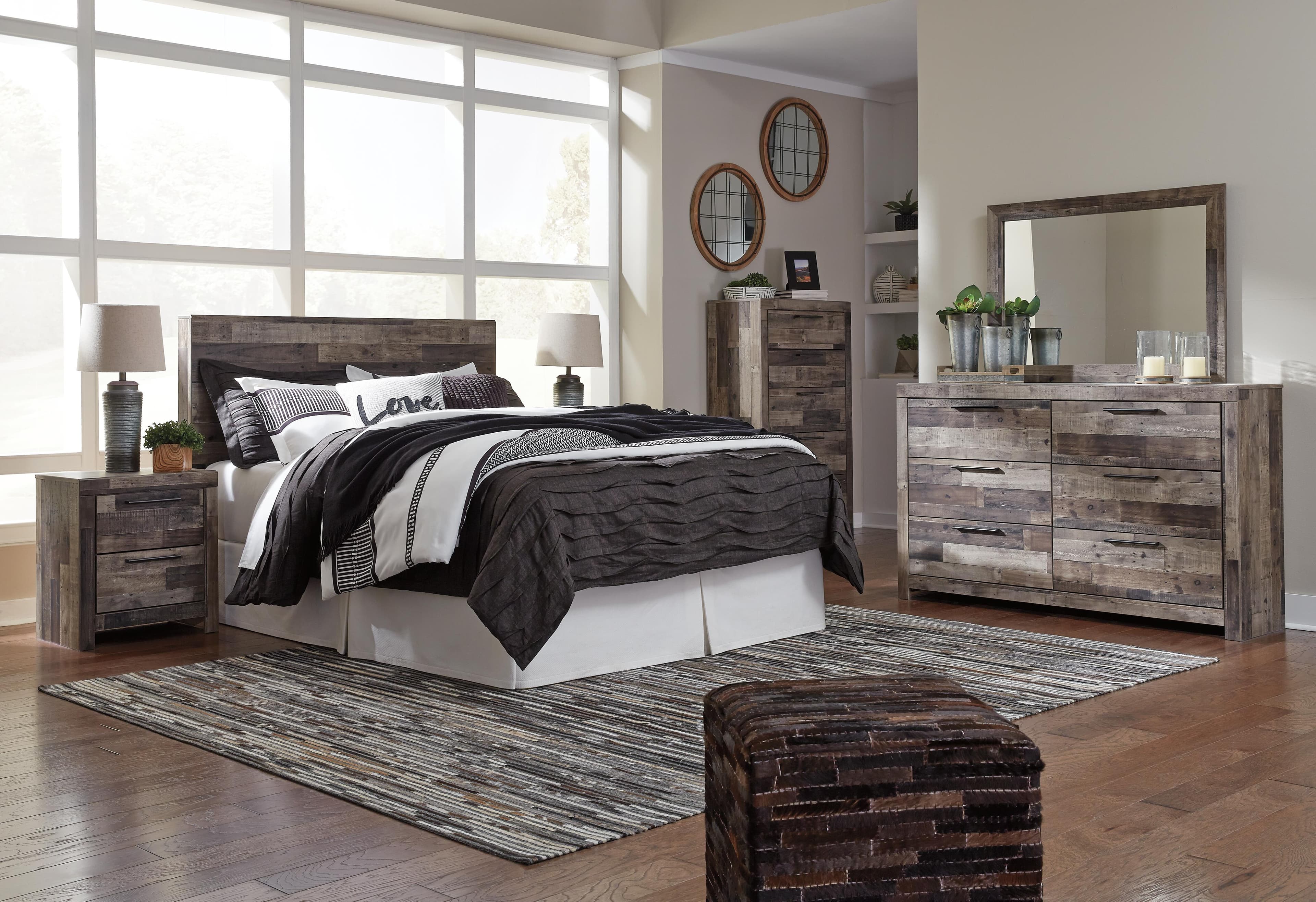 Derekson Nightstand — Black/Gray & Brown/Beige — view 3