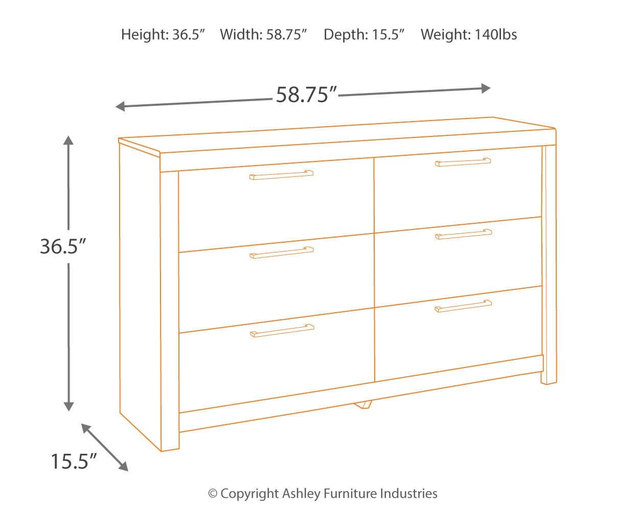 Derekson Dresser — Black/Gray & Brown/Beige — view 4