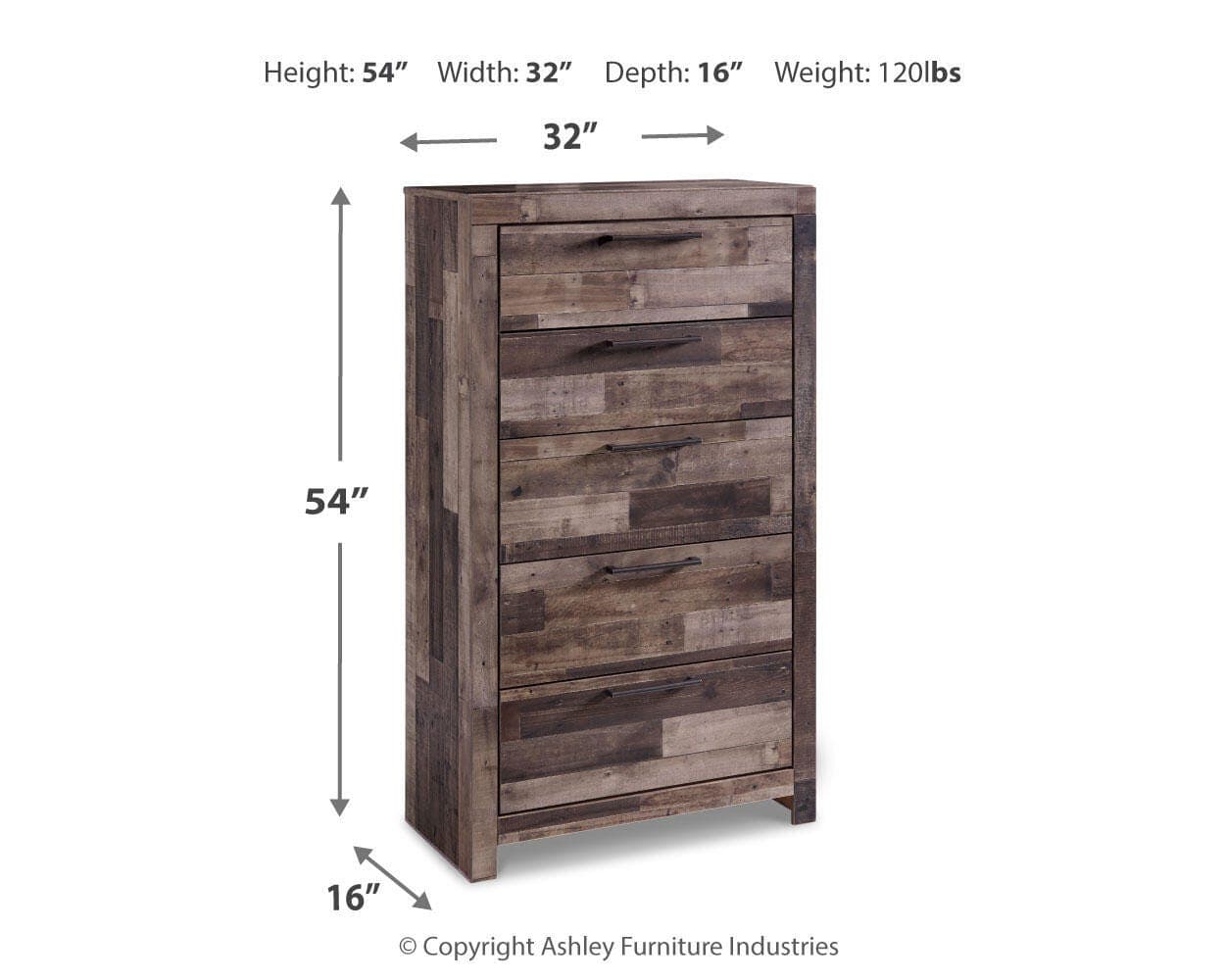 Derekson Chest of Drawers — Black/Gray & Brown/Beige — view 4