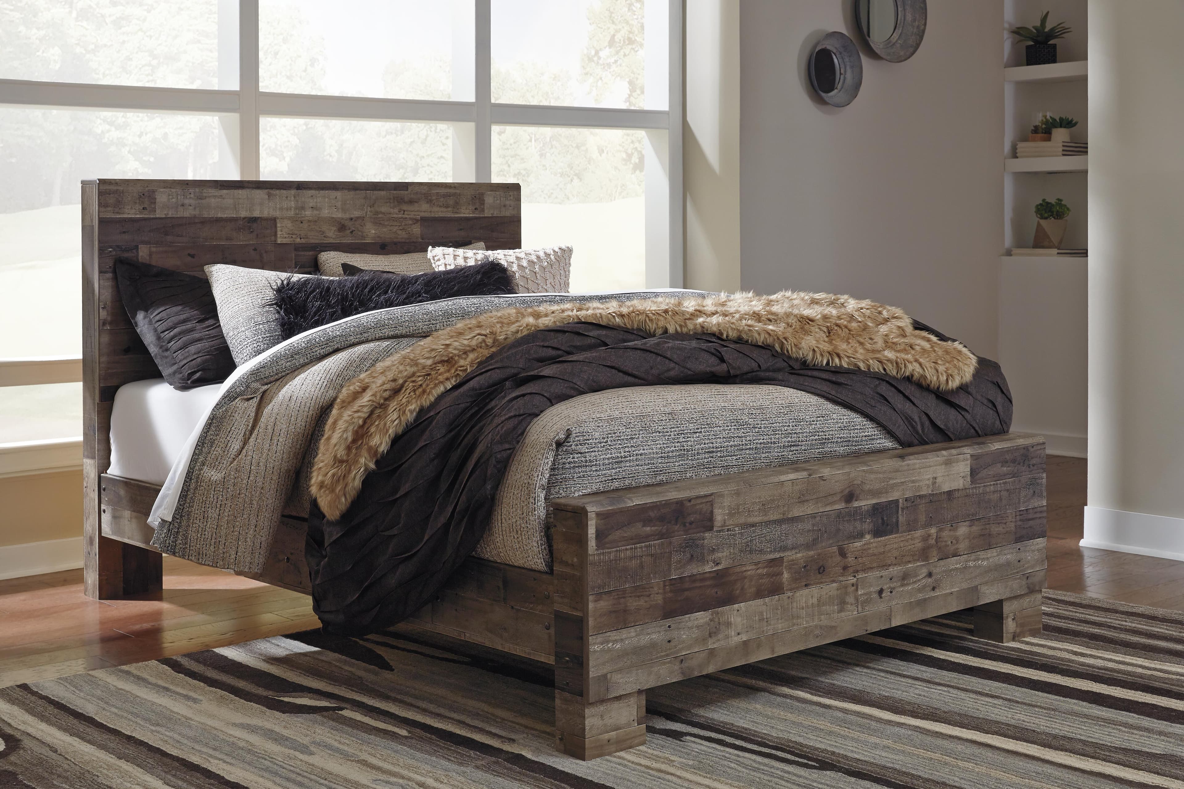 Derekson Queen Panel Bed — Black/Gray & Brown/Beige — view 2