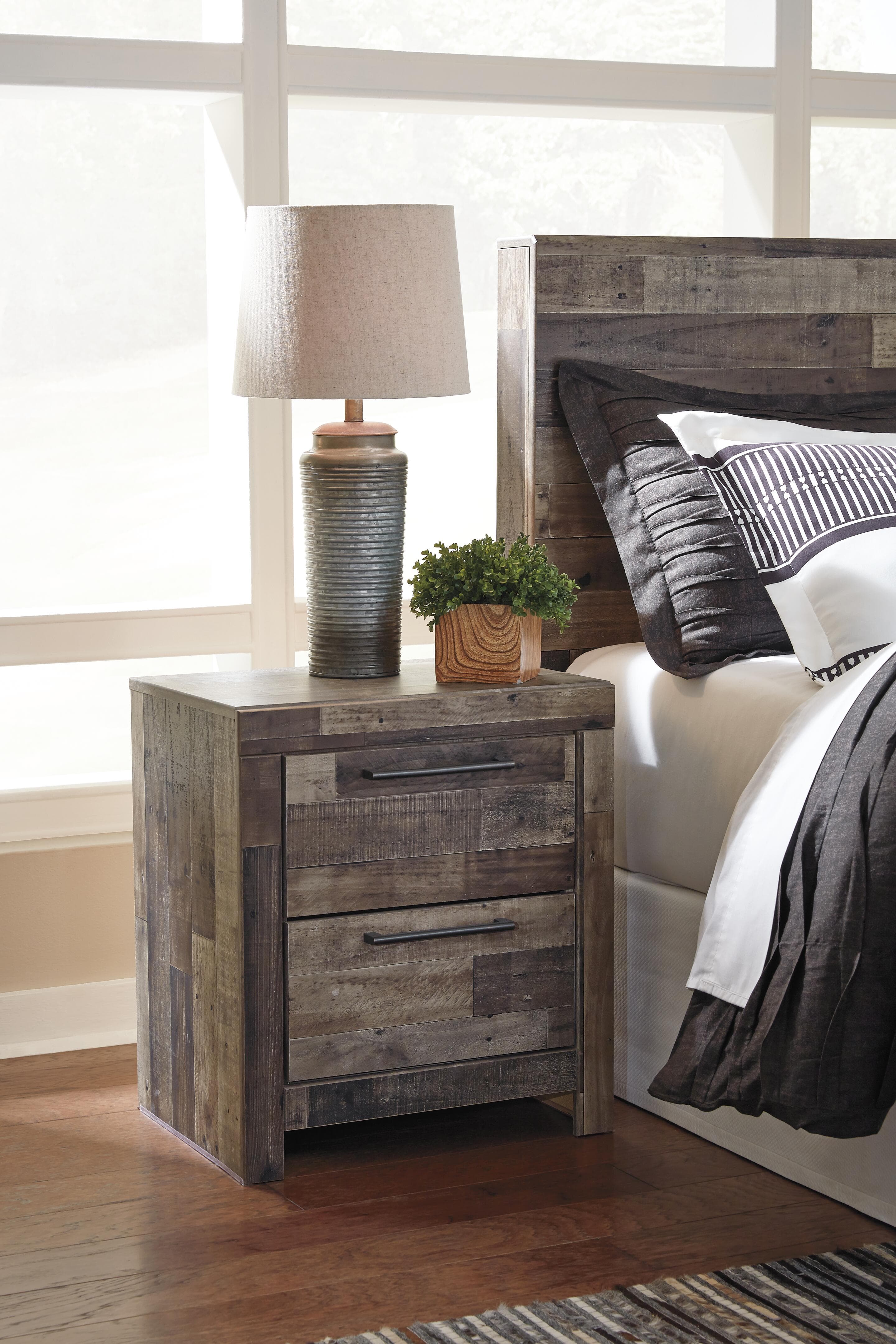 Derekson Nightstand — Black/Gray & Brown/Beige — view 2