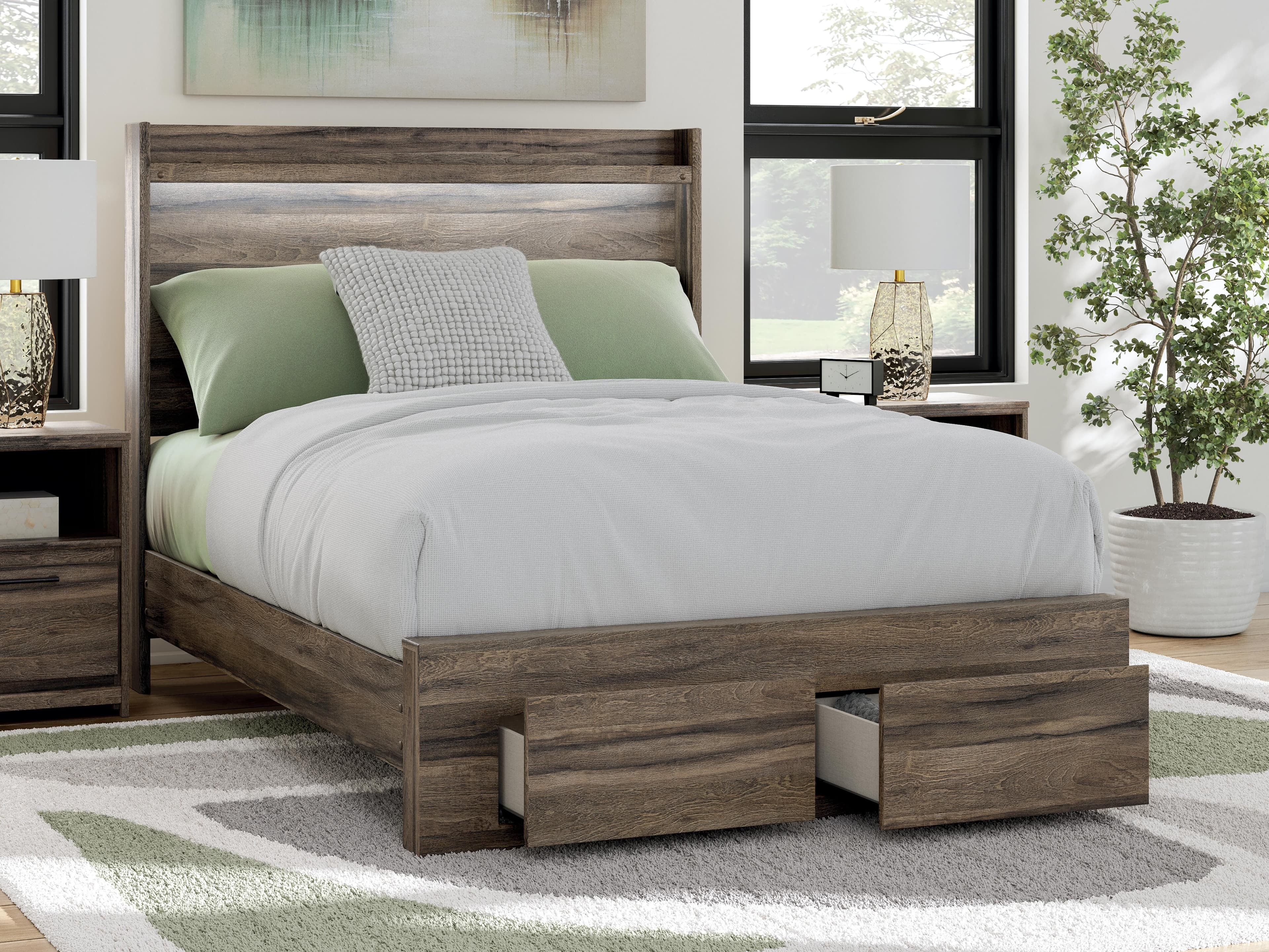 Baystorm Full Panel Storage Bed — Brown — view 2