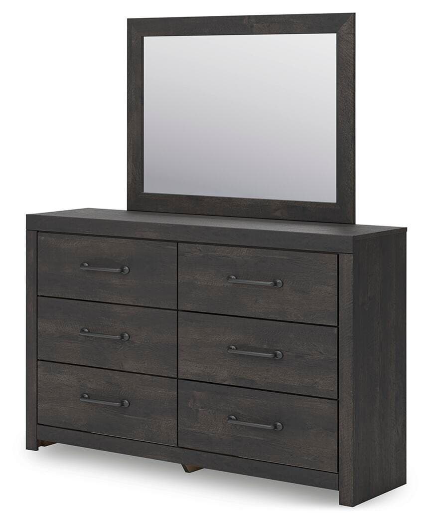 Delmorta Dresser and Mirror — Black/Gray — view 3