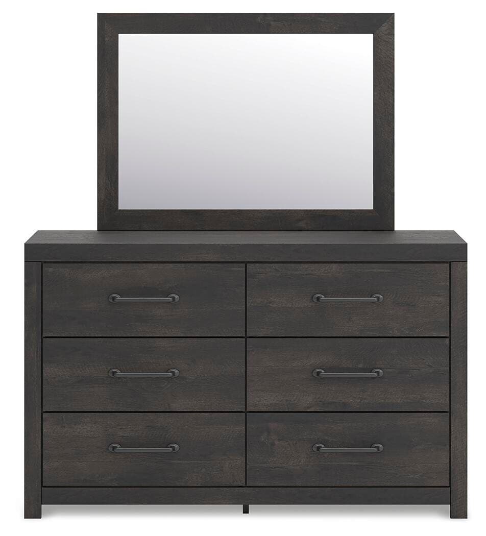 Delmorta Dresser and Mirror — Black/Gray — view 5
