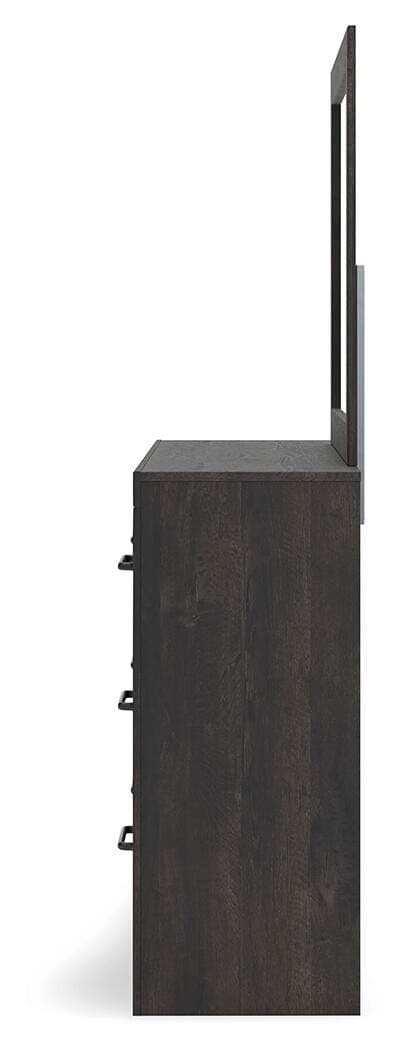 Delmorta Dresser and Mirror — Black/Gray — view 7