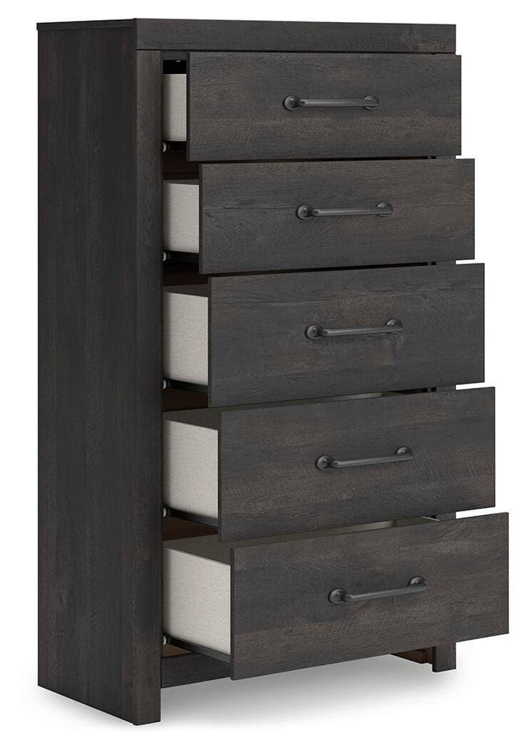 Delmorta Chest of Drawers — Black/Gray — view 4