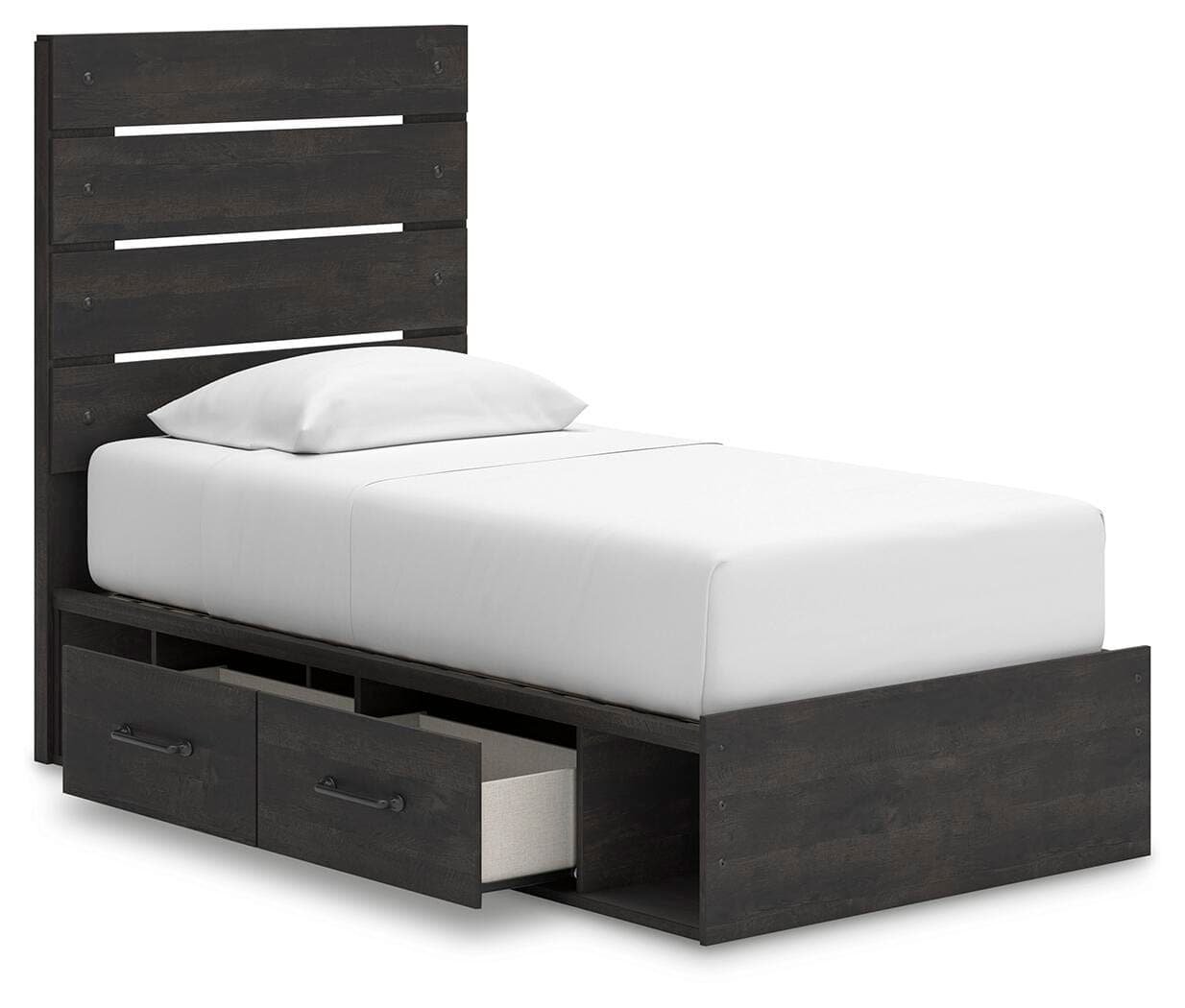 Delmorta Twin Panel Storage Bed — Black/Gray — view 5