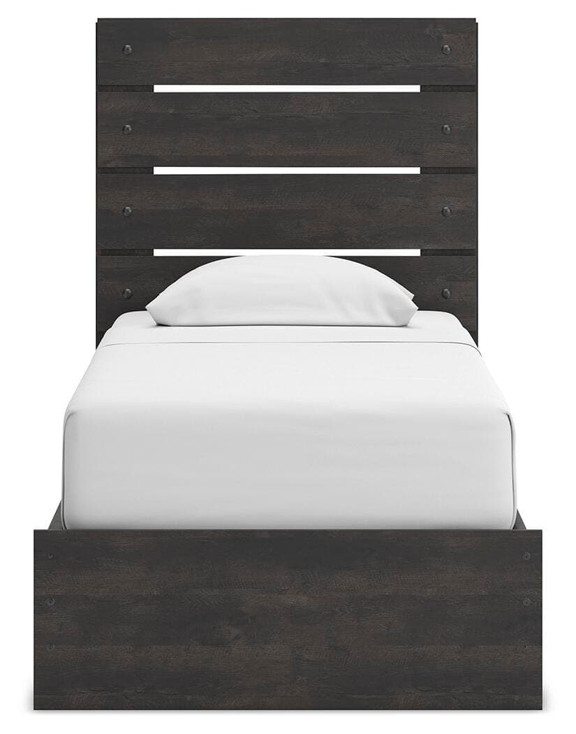 Delmorta Twin Panel Storage Bed — Black/Gray — view 7