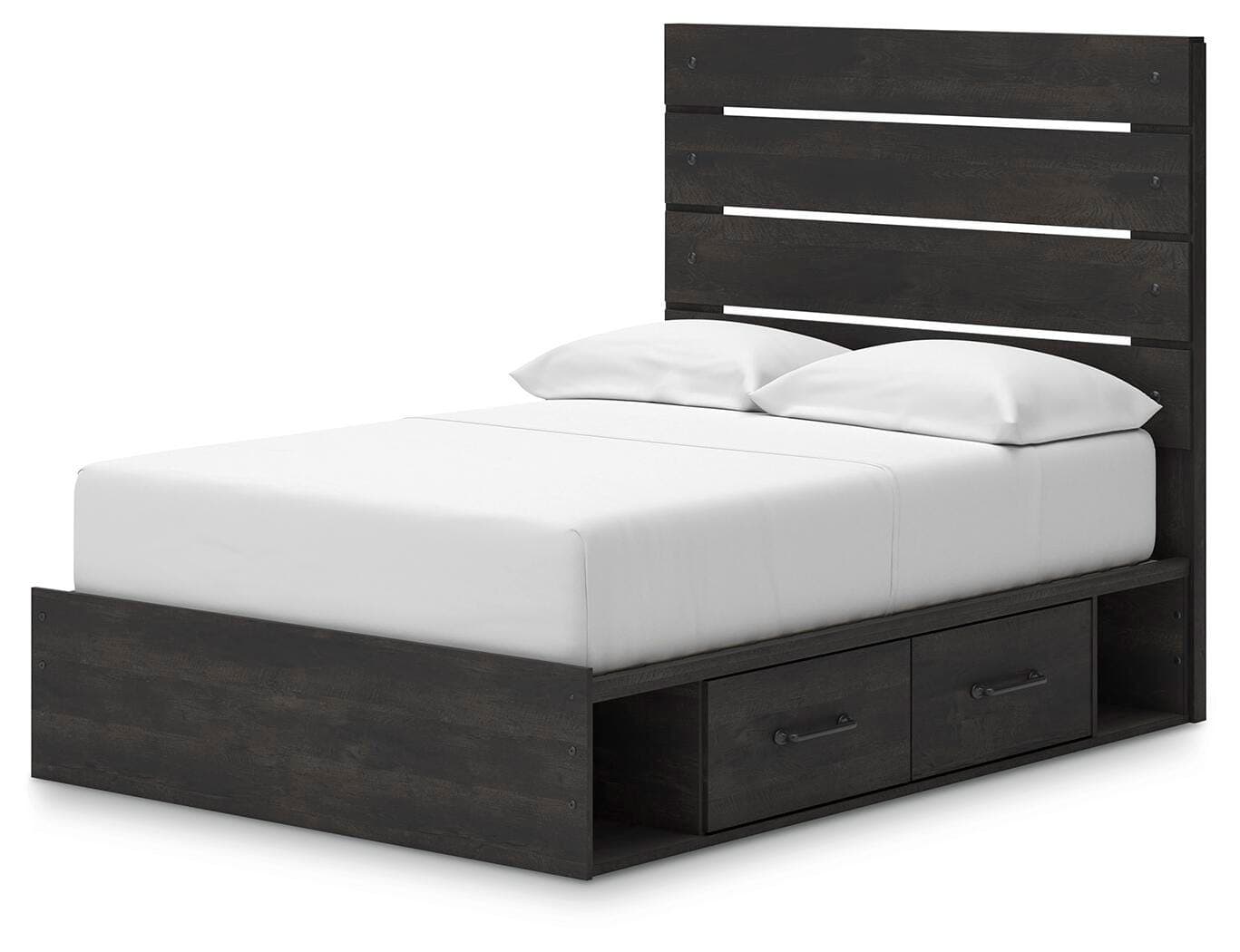 Delmorta Full Panel Bed with Storage — Black/Gray — view 6