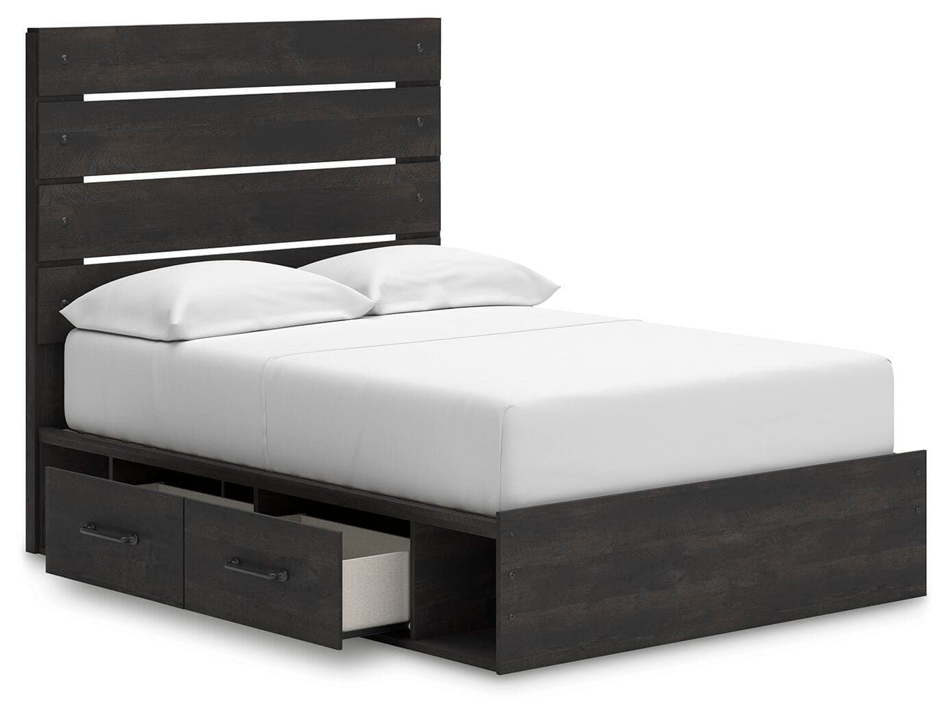 Delmorta Full Panel Bed with Storage — Black/Gray — view 5