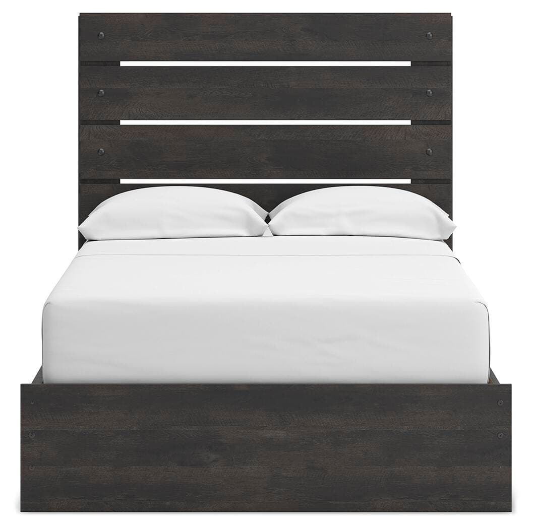 Delmorta Full Panel Bed with Storage — Black/Gray — view 7