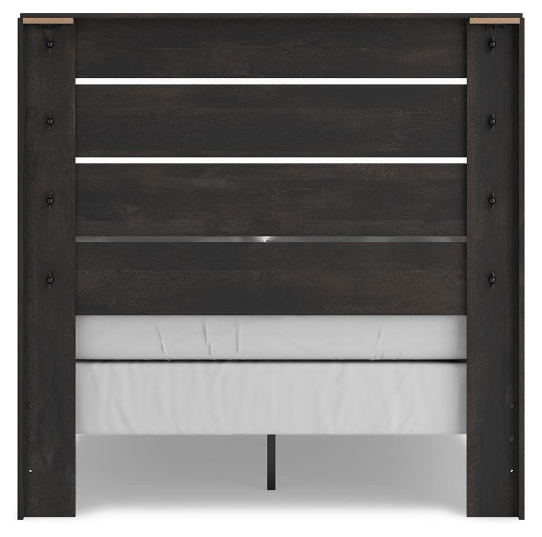 Delmorta Full Panel Bed — Black/Gray — view 7