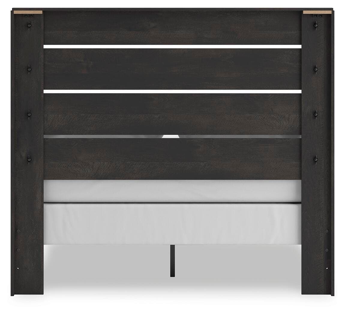 Delmorta Queen Panel Bed — Black/Gray — view 7