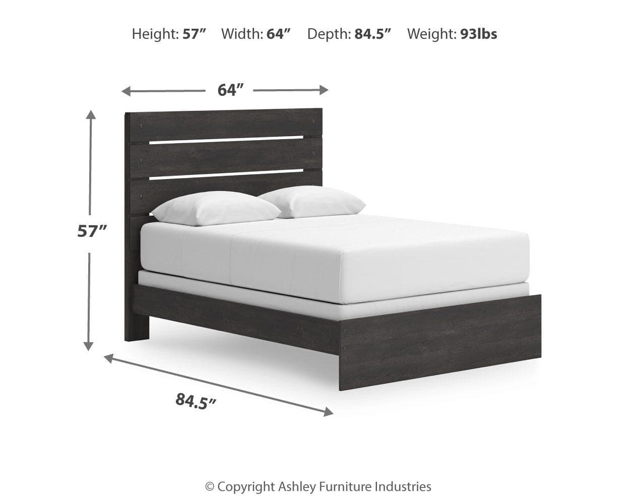 Delmorta Queen Panel Bed — Black/Gray — view 4