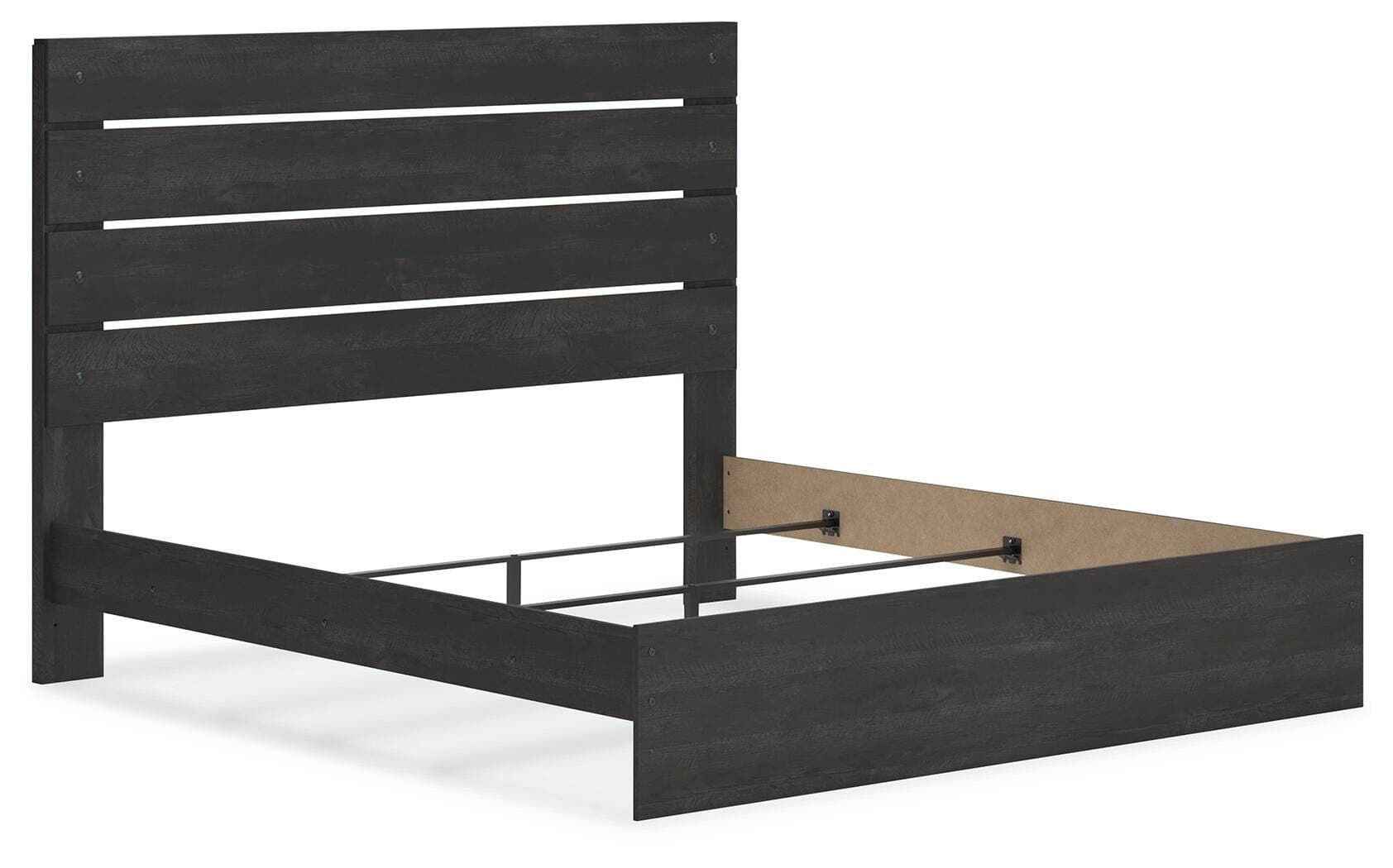 Delmorta King Panel Bed — Black/Gray — view 3