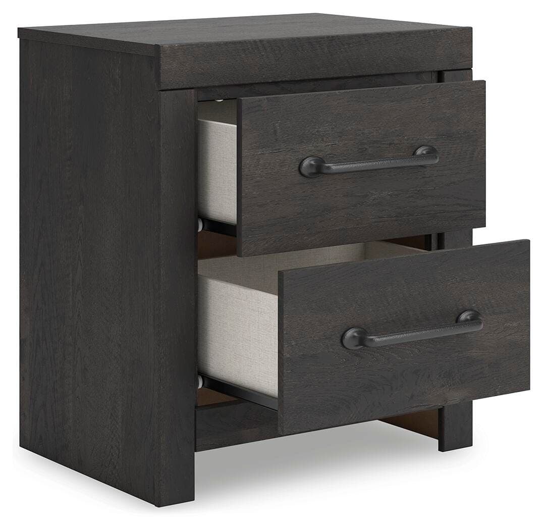 Delmorta Nightstand — Black/Gray — view 4