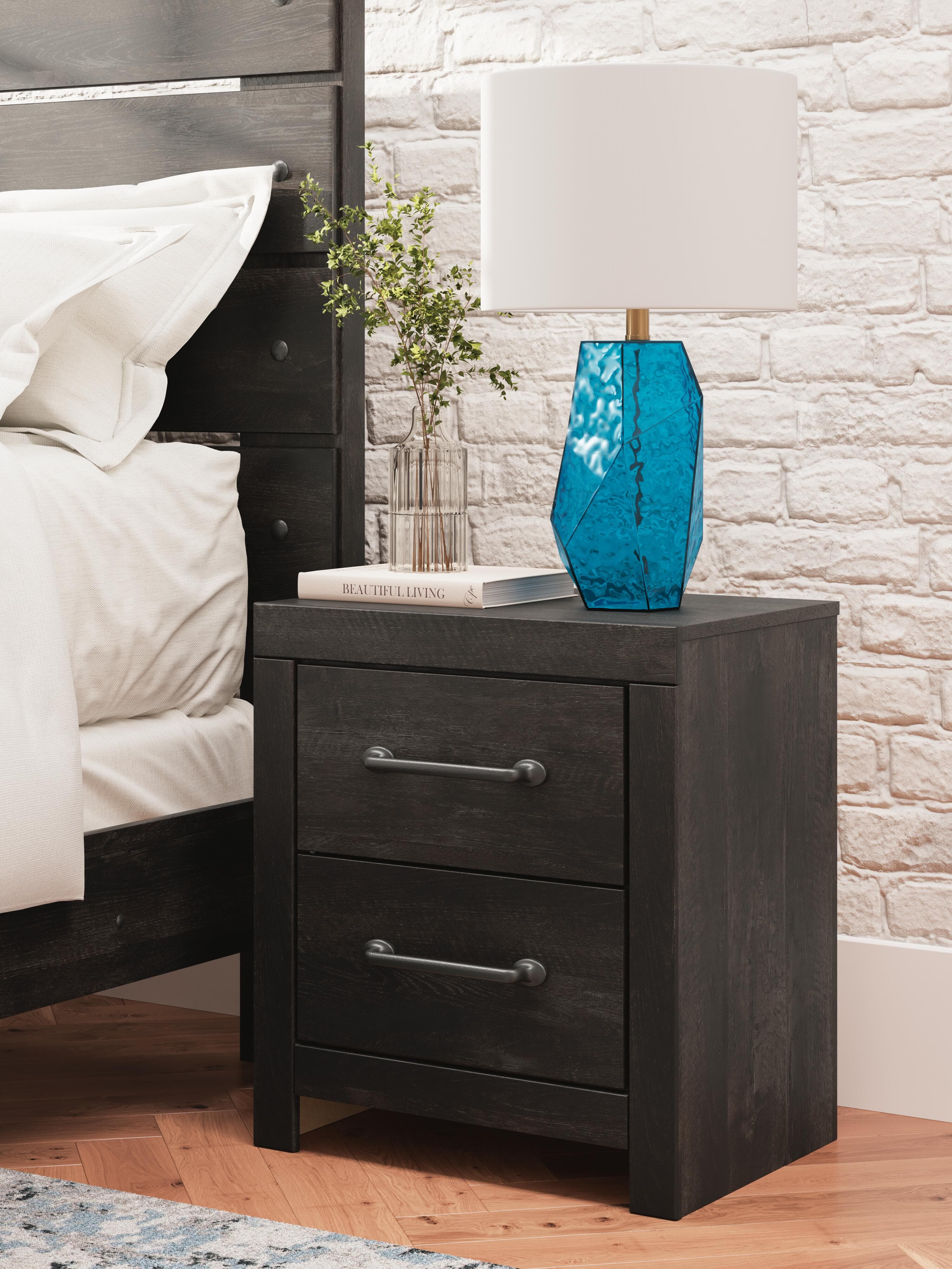 Delmorta Nightstand — Black/Gray — view 2