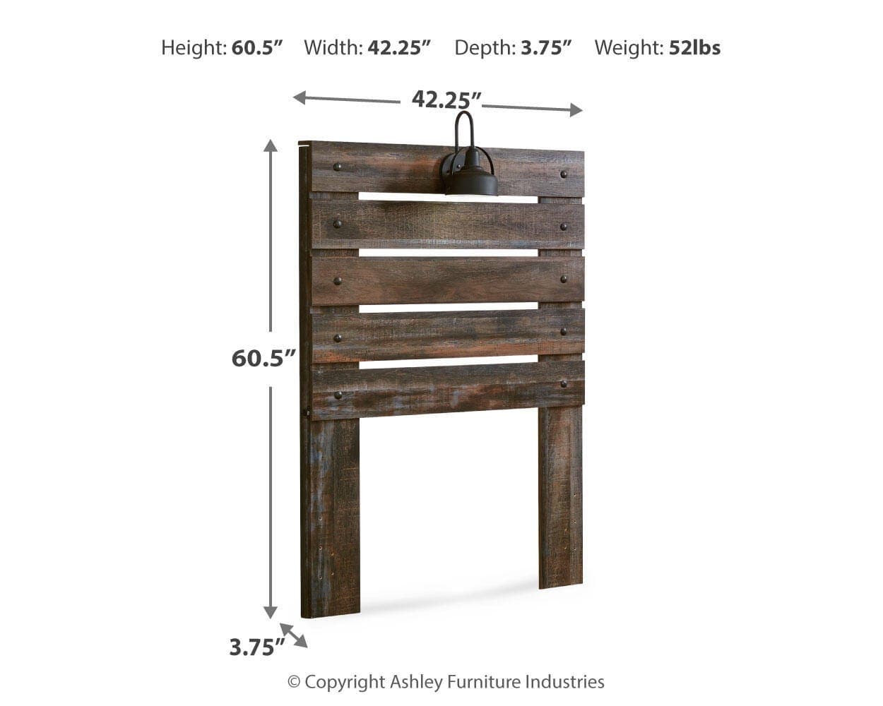 Drystan Twin Panel Headboard — Brown/Beige — view 4