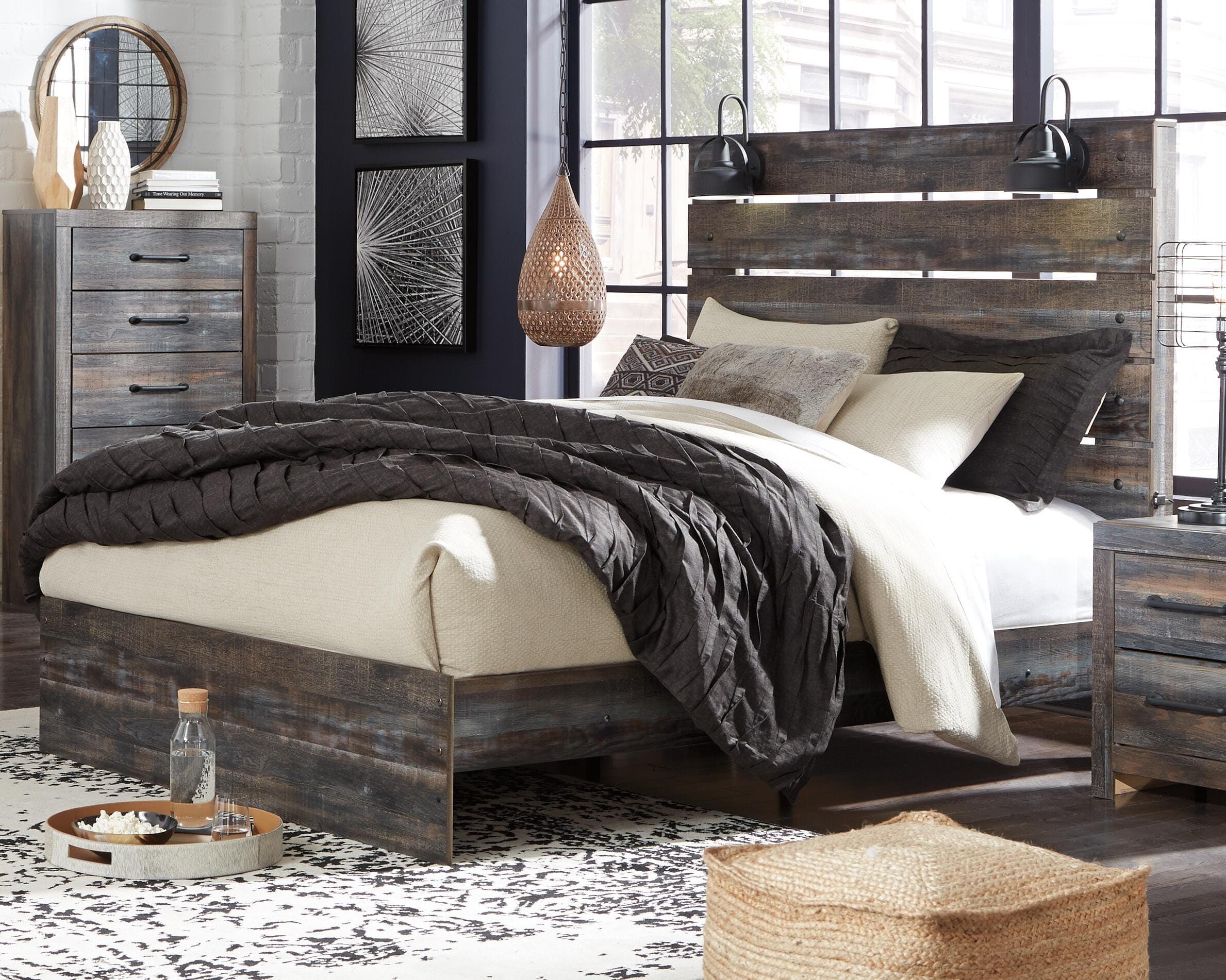 Drystan Queen Panel Bed — Black/Gray — view 2