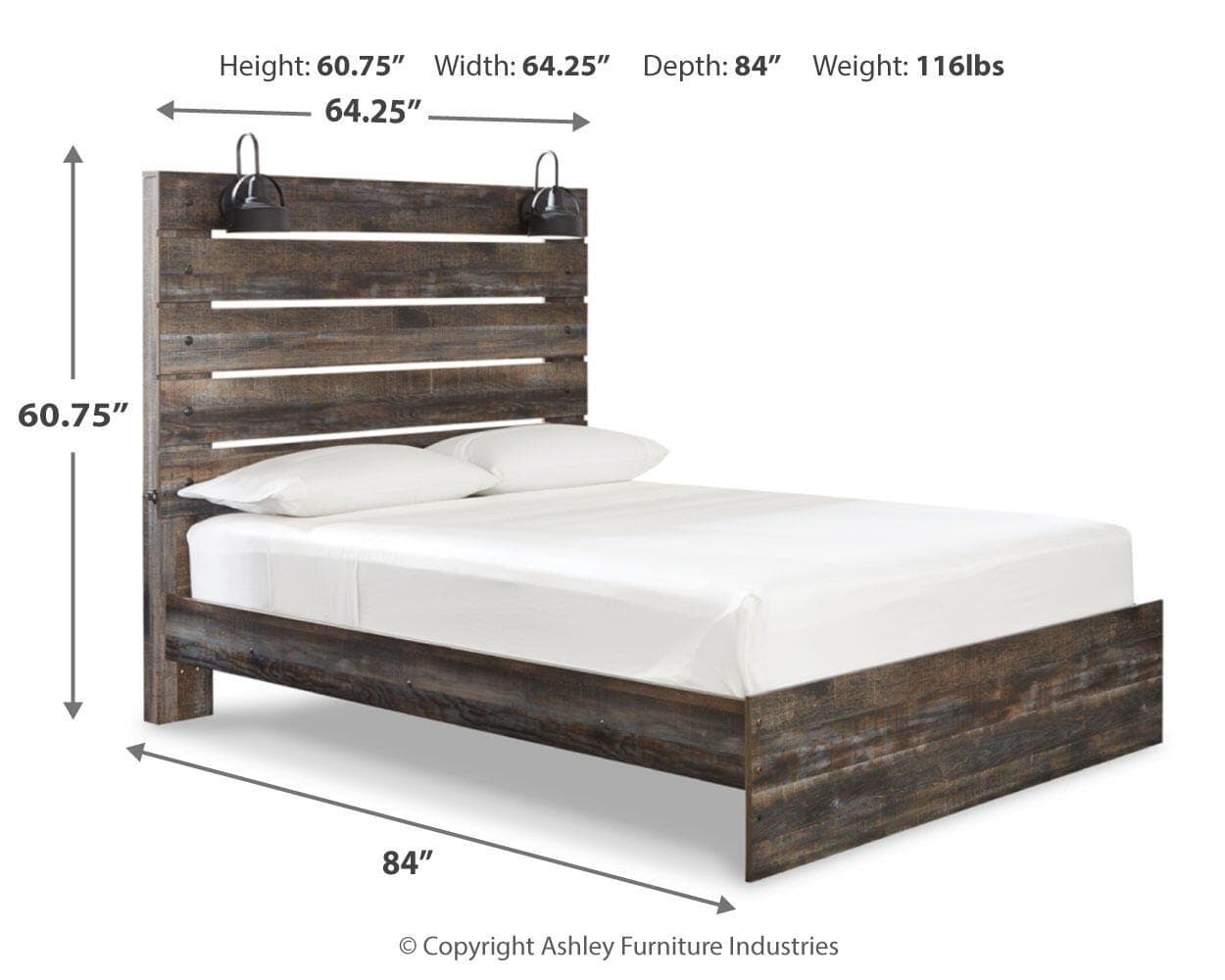 Drystan Queen Panel Bed — Black/Gray — view 3