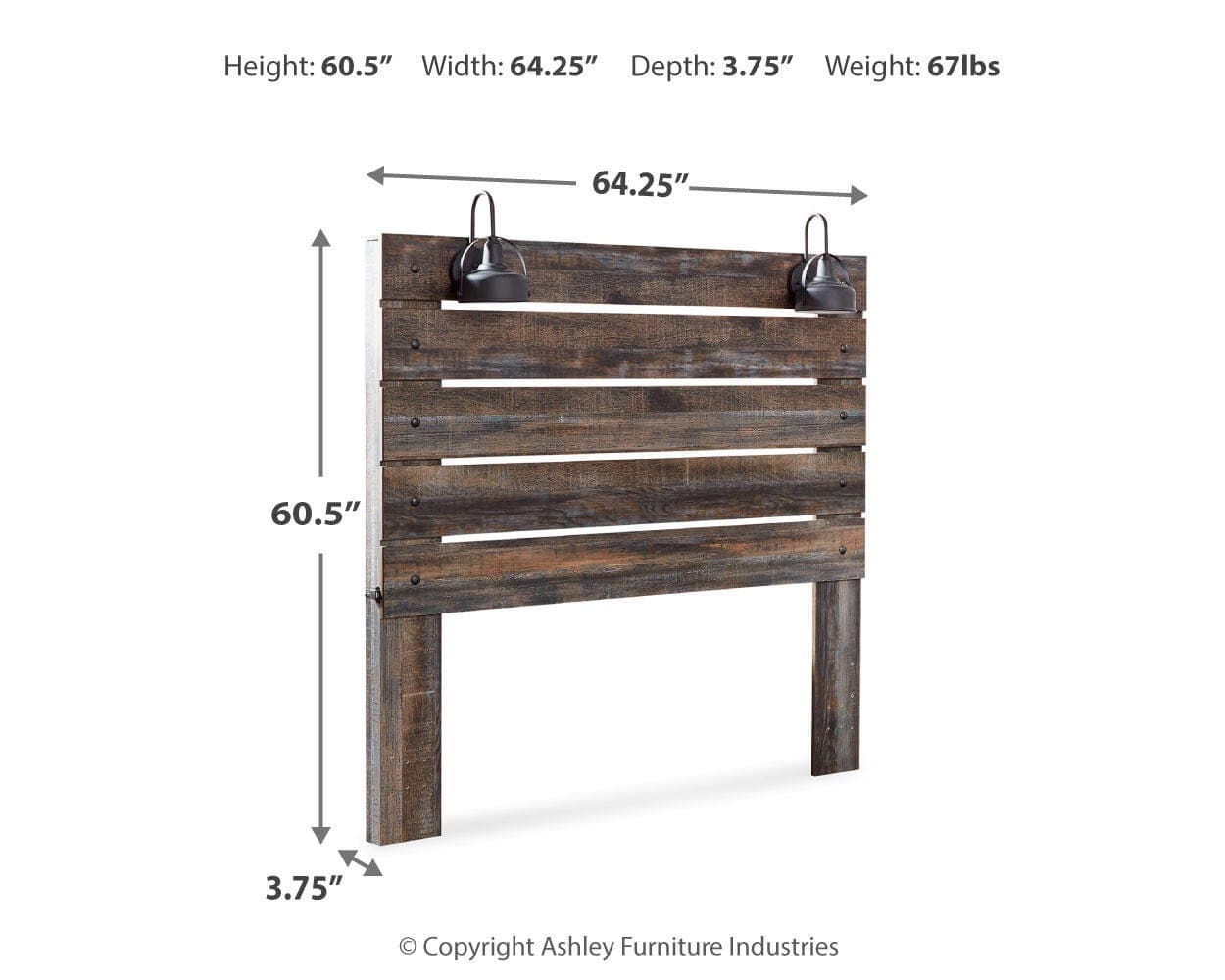 Drystan Queen Panel Headboard — Brown/Beige — view 4