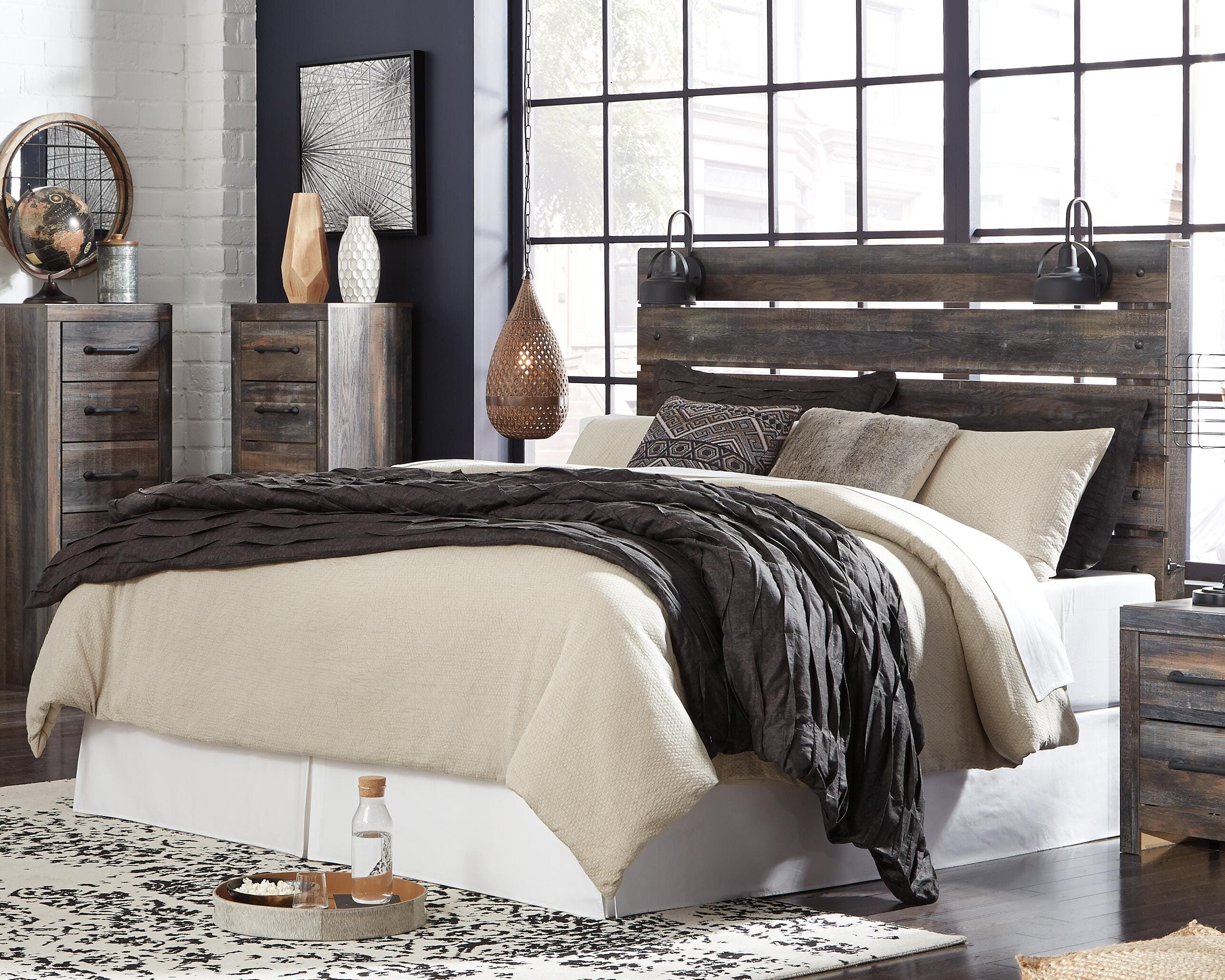 Drystan King Panel Headboard — Brown/Beige — view 2