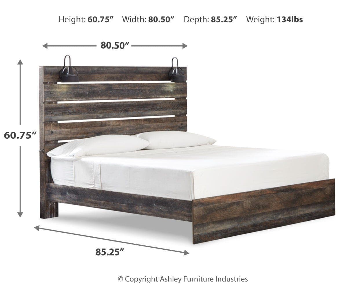Drystan King Panel Bed — Black/Gray — view 4