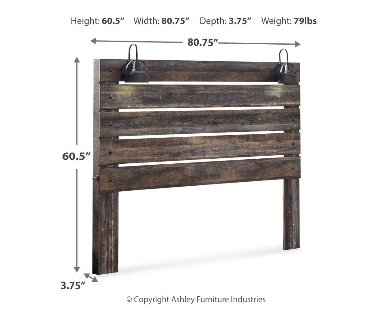 Drystan King Panel Headboard — Brown/Beige — view 4