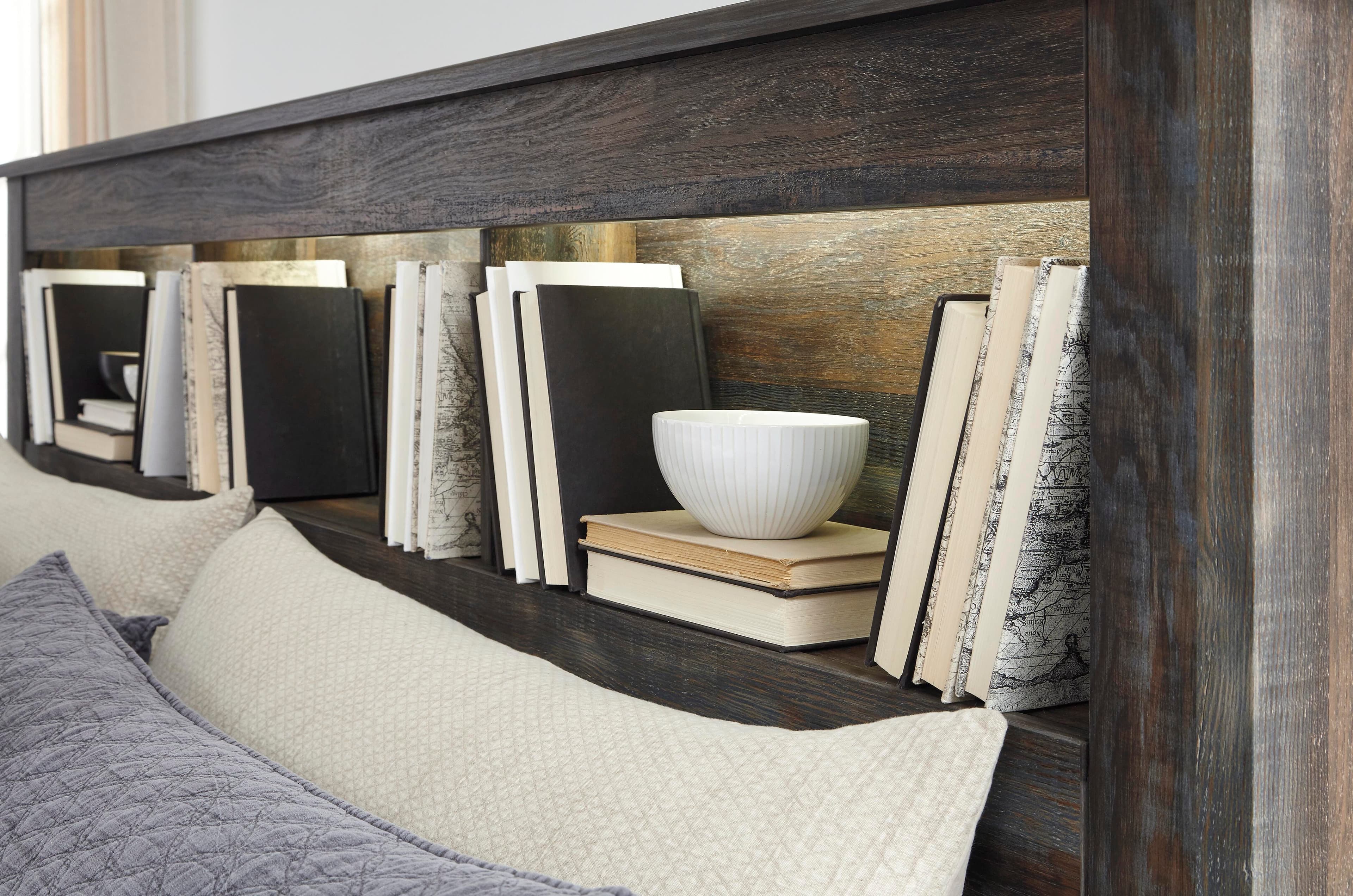 Drystan Queen Bookcase Headboard — Brown/Beige — view 5