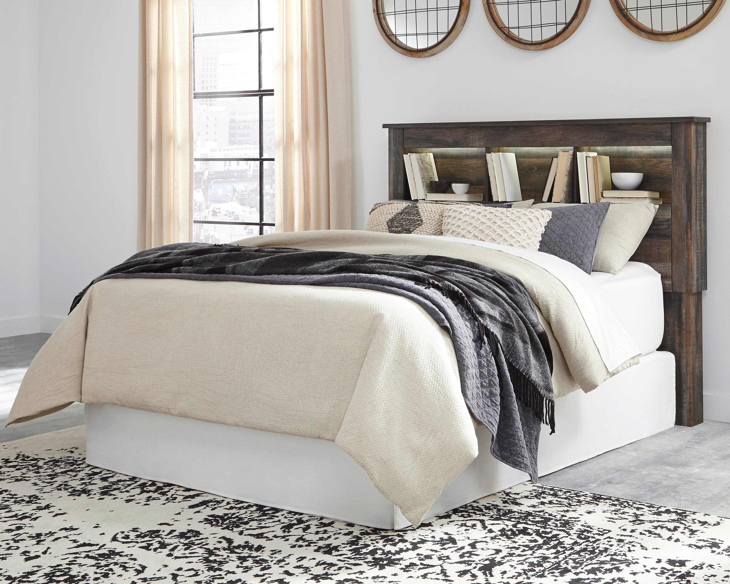 Drystan Queen Bookcase Headboard — Brown/Beige — view 2
