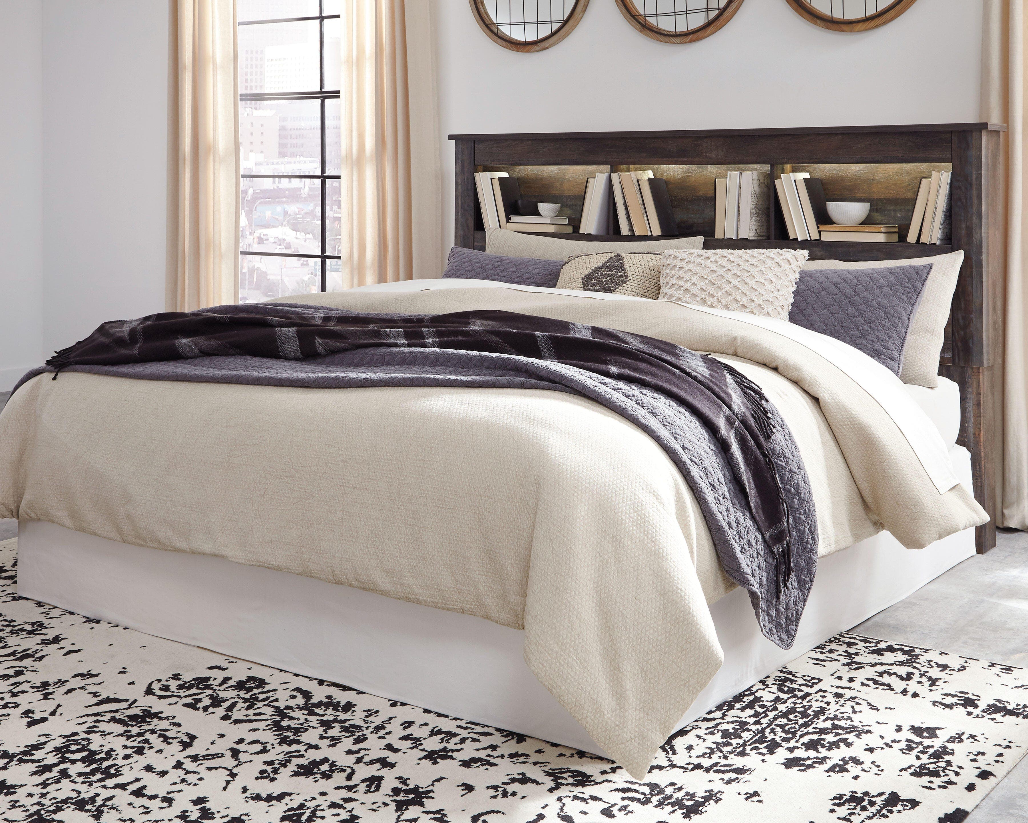Drystan King/California King Bookcase Headboard — Brown/Beige — view 2
