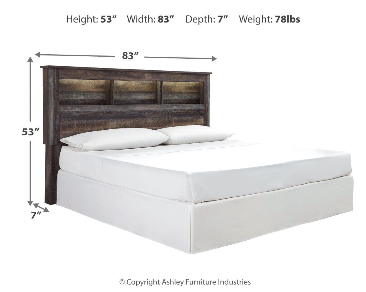 Drystan King/California King Bookcase Headboard — Brown/Beige — view 4