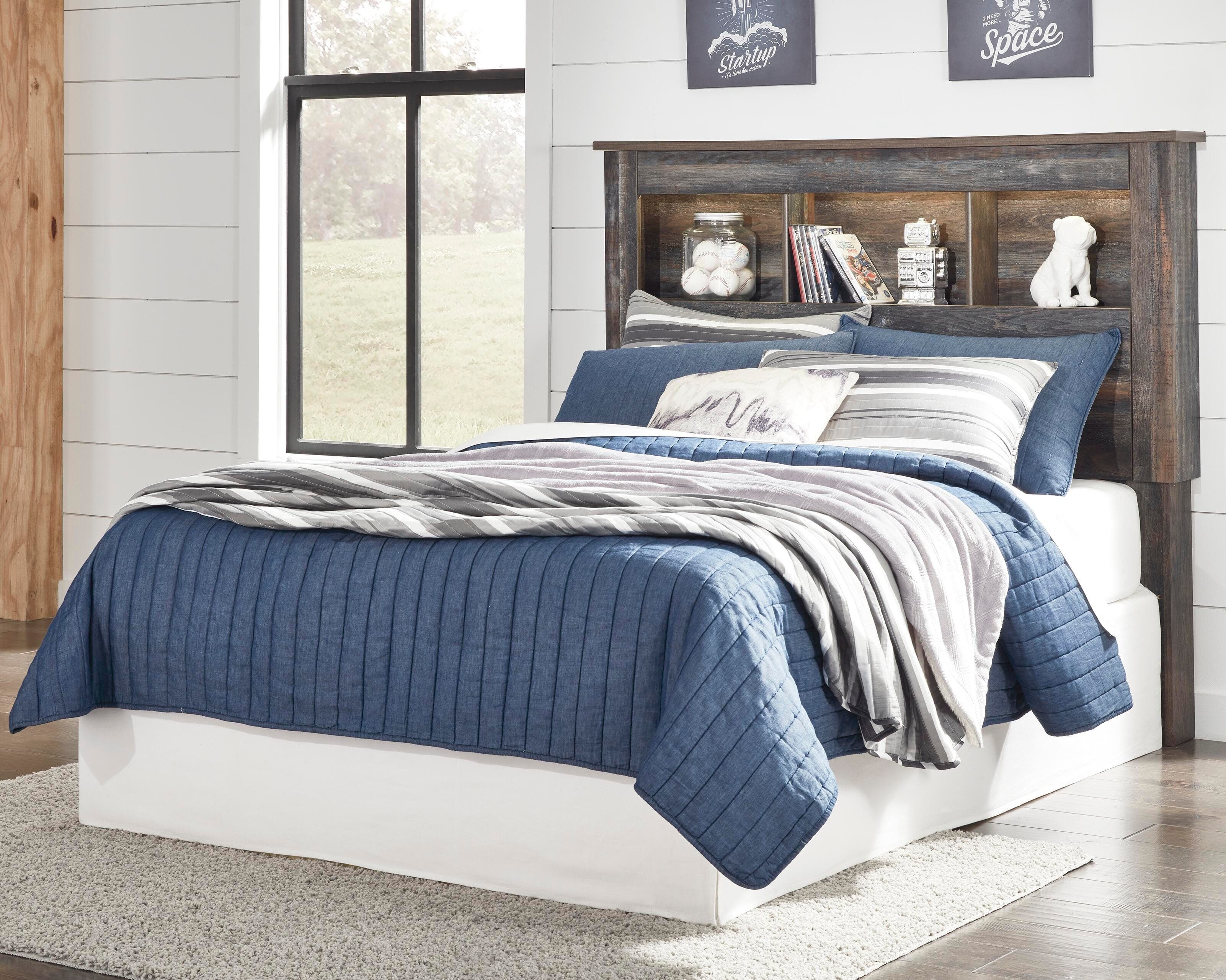 Drystan Full Bookcase Headboard — Brown/Beige — view 2