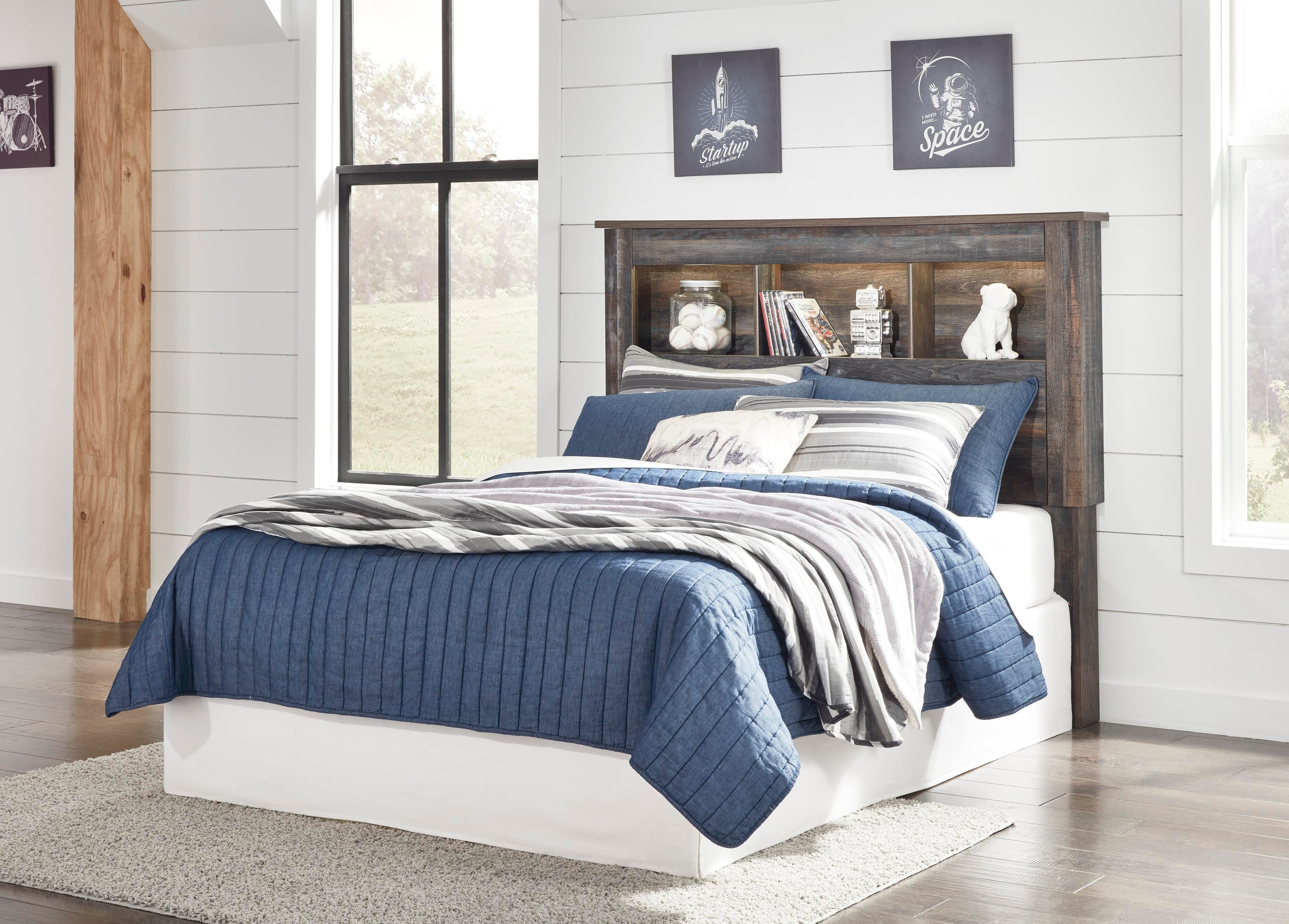 Drystan Full Bookcase Headboard — Brown/Beige — view 5