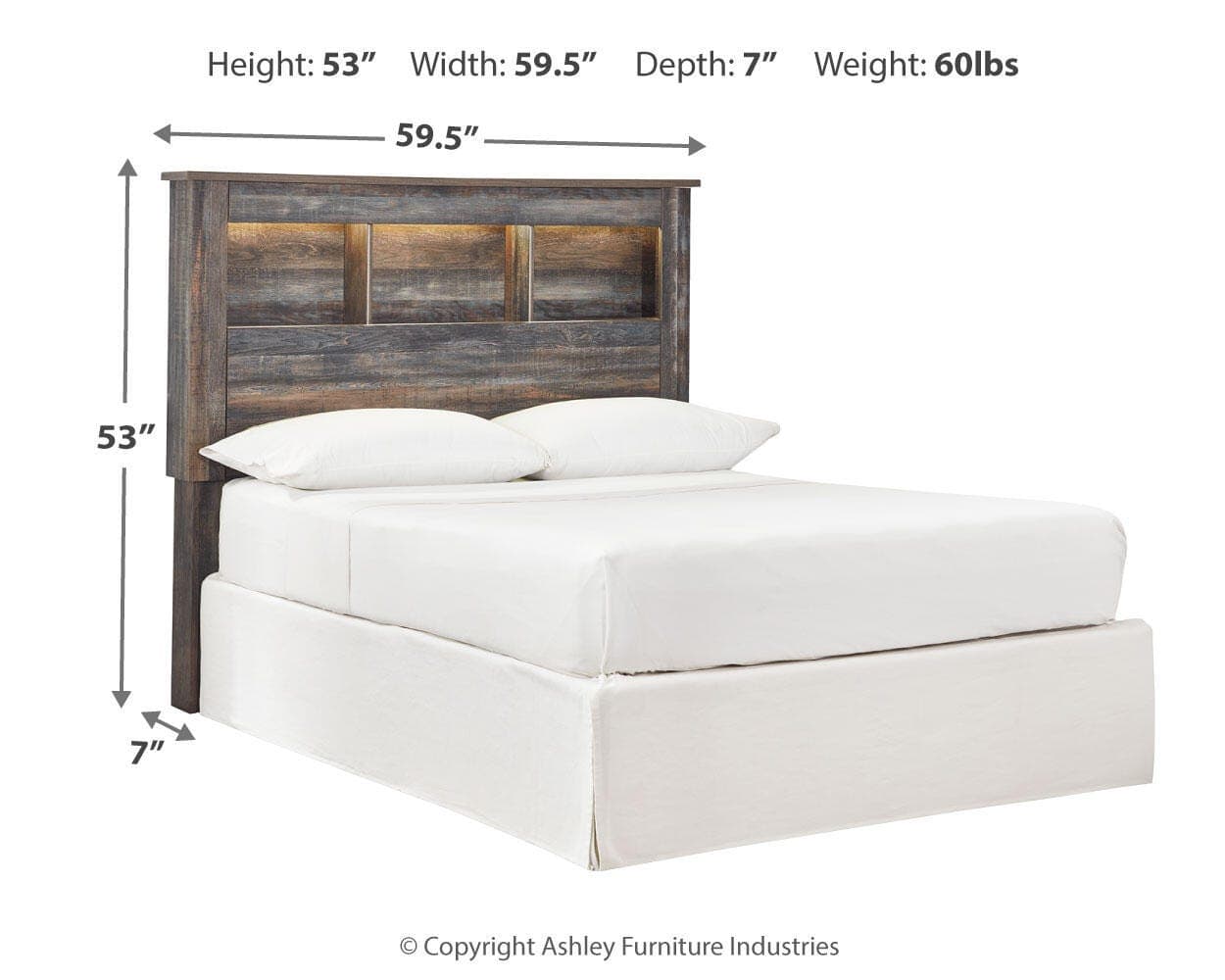 Drystan Full Bookcase Headboard — Brown/Beige — view 4