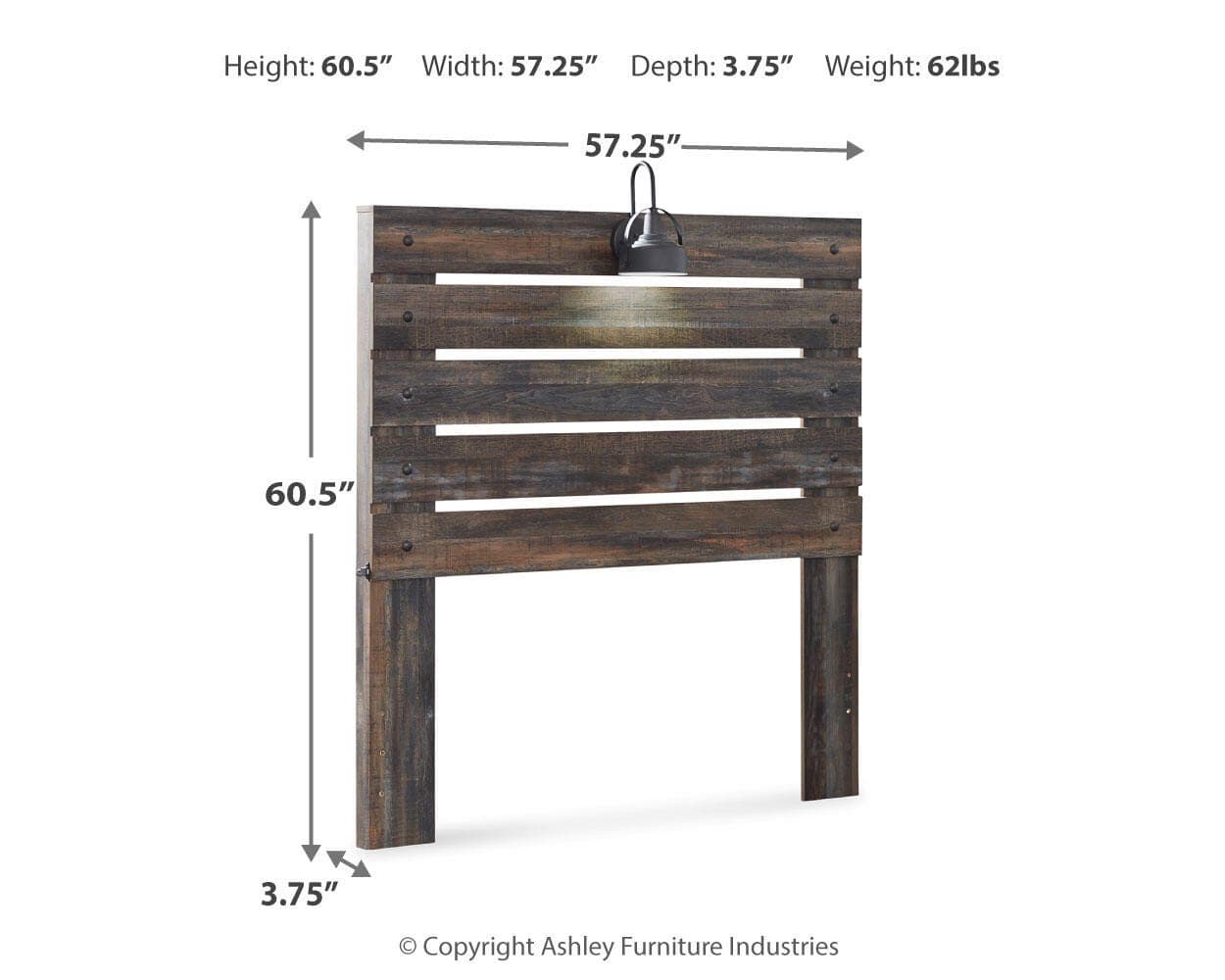 Drystan Full Panel Headboard — Brown/Beige — view 4