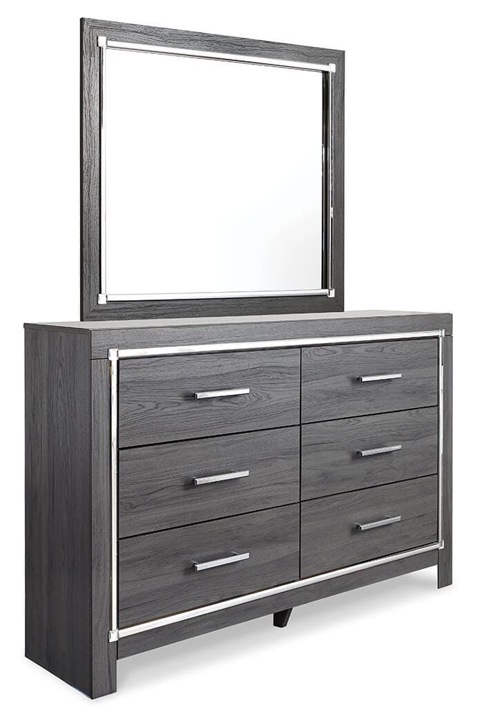 Lodanna Dresser and Mirror — Black/Gray — view 2