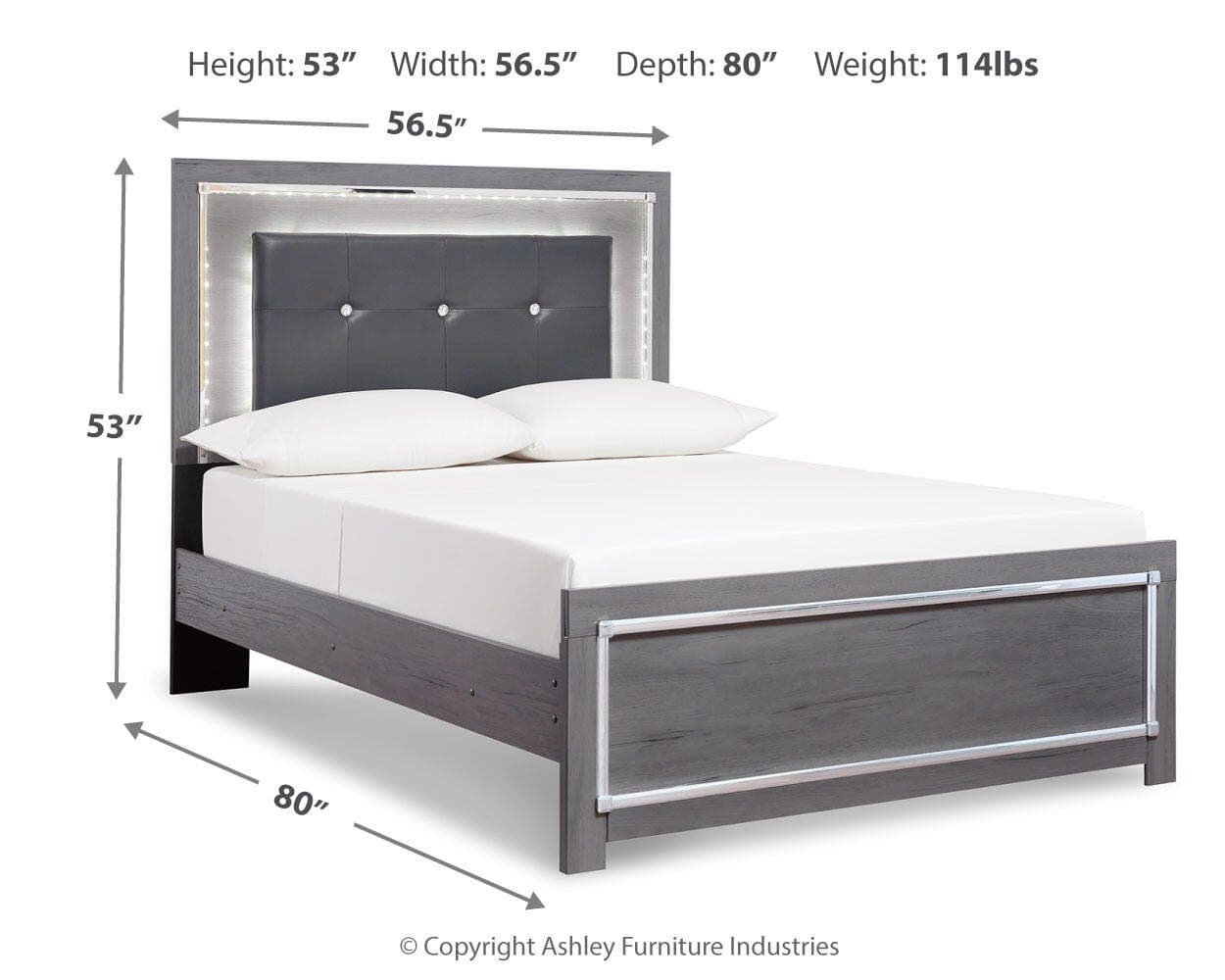 Lodanna Full Panel Bed — Black/Gray — view 4