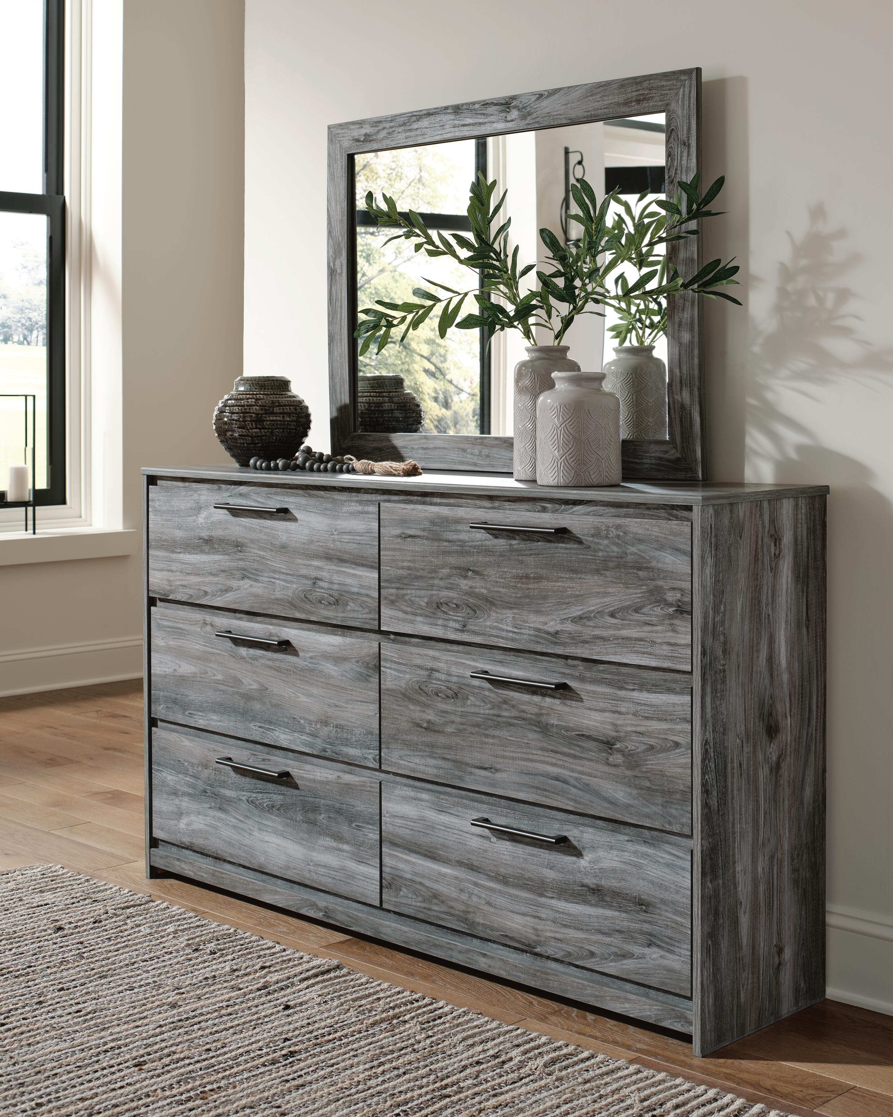 Baystorm Dresser and Mirror — Black/Gray & Brown/Beige — view 6