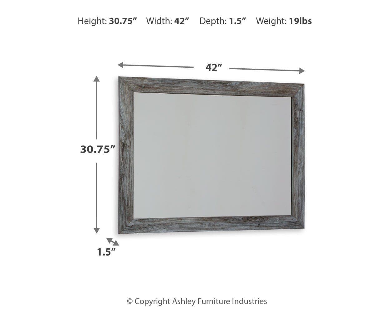 Baystorm Bedroom Mirror — Black/Gray — view 3