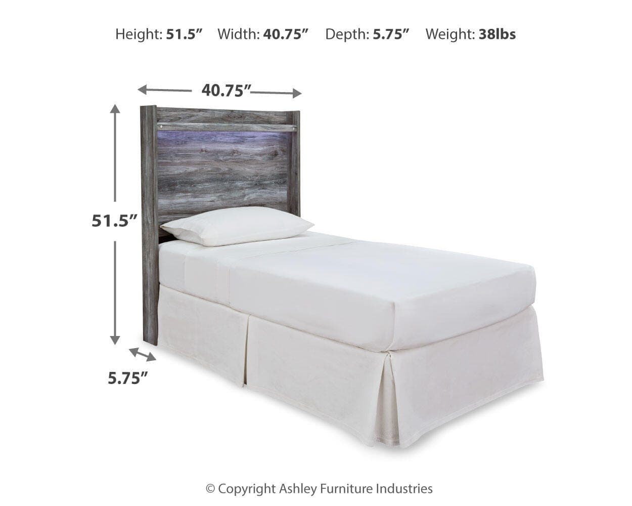 Baystorm Twin Panel Headboard — Black/Gray & Brown/Beige — view 4